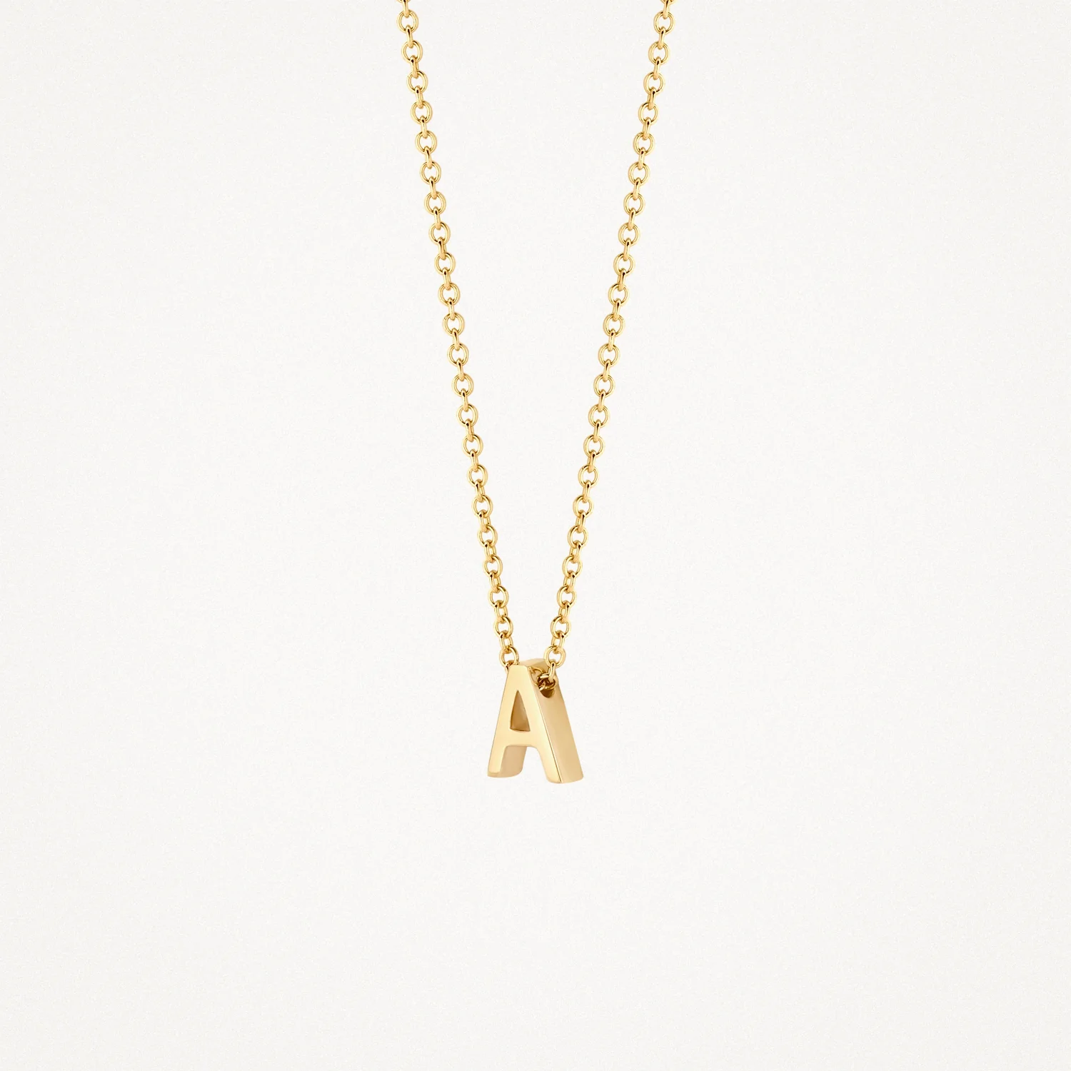 Blush Yellow Gold Letter Necklace - A