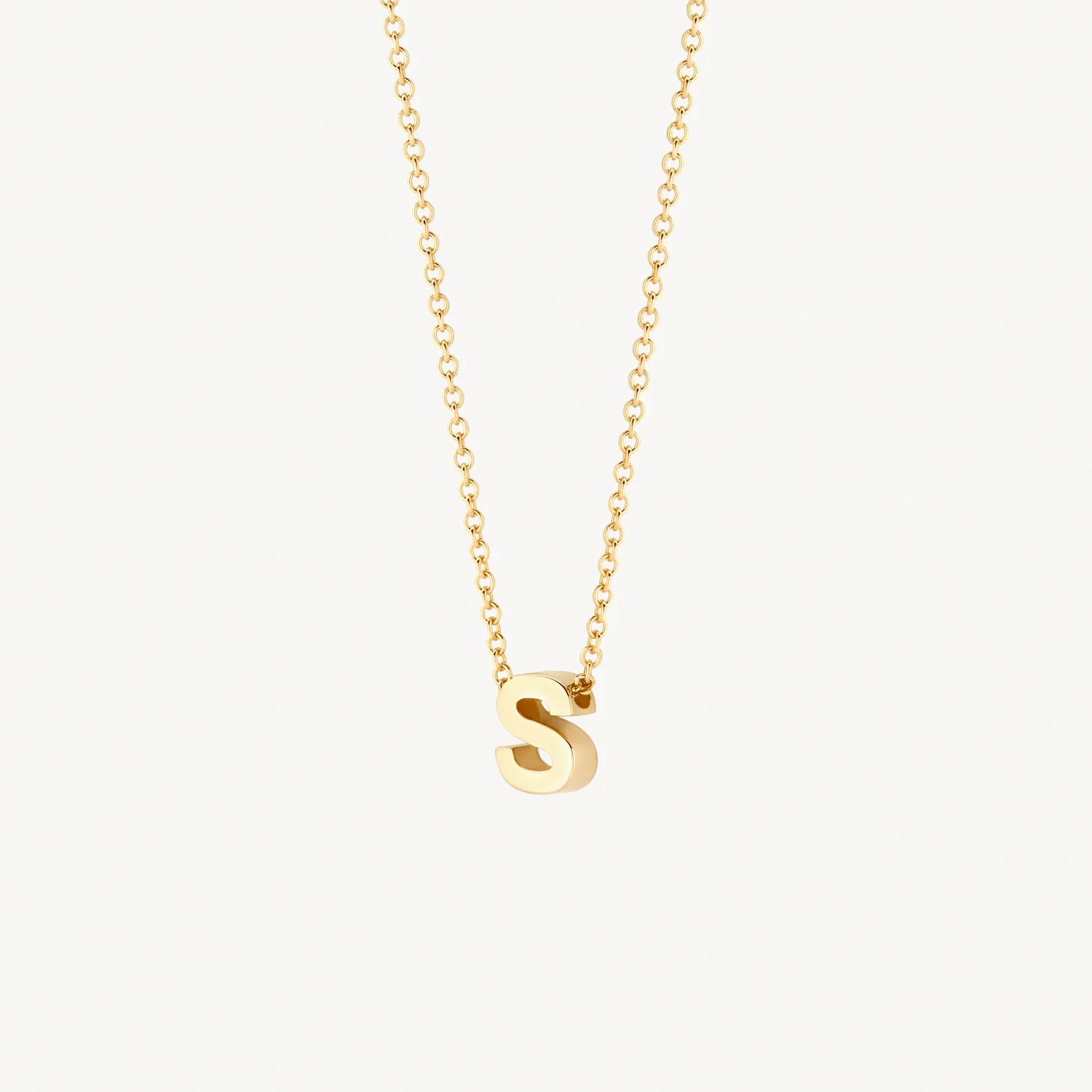 Blush Yellow Gold Letter Necklace - S