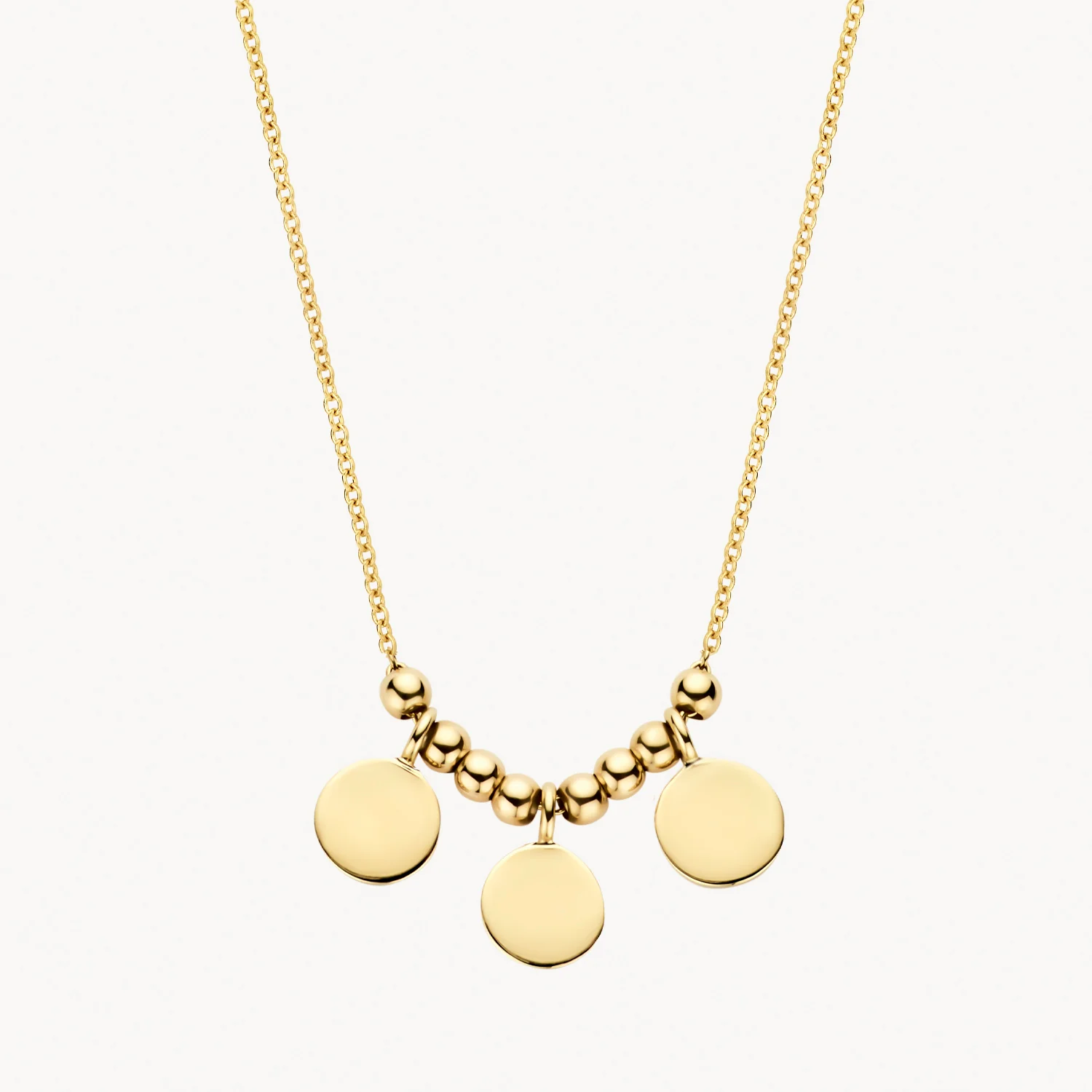 Blush Yellow Gold 3 Disc Necklace