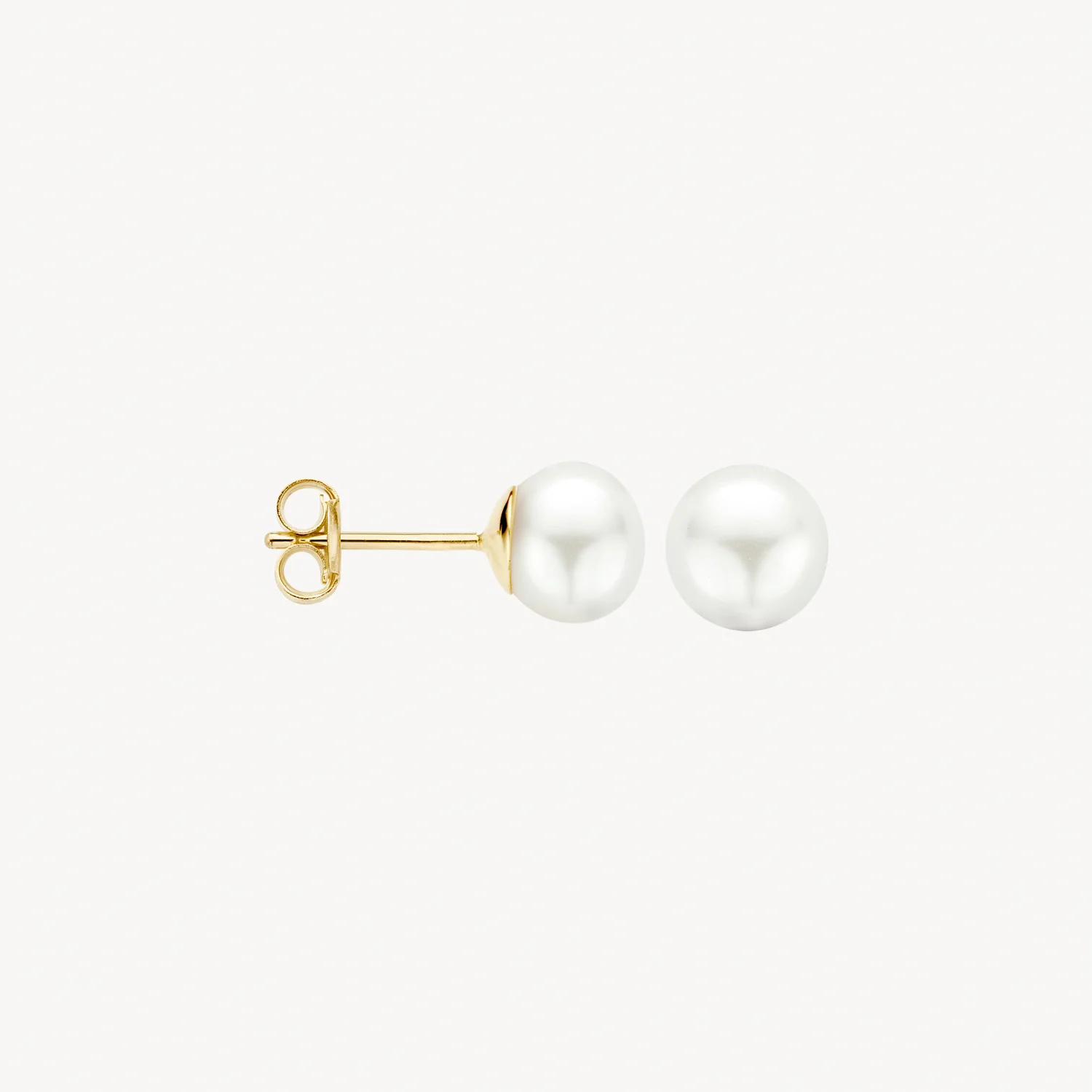 Blush Gold & Pearl Stud Earrings - Extra Large
