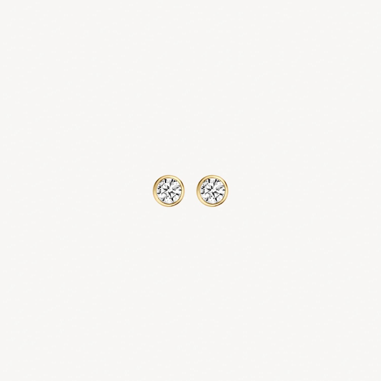 Blush Gold & CZ Stud Earrings - Small
