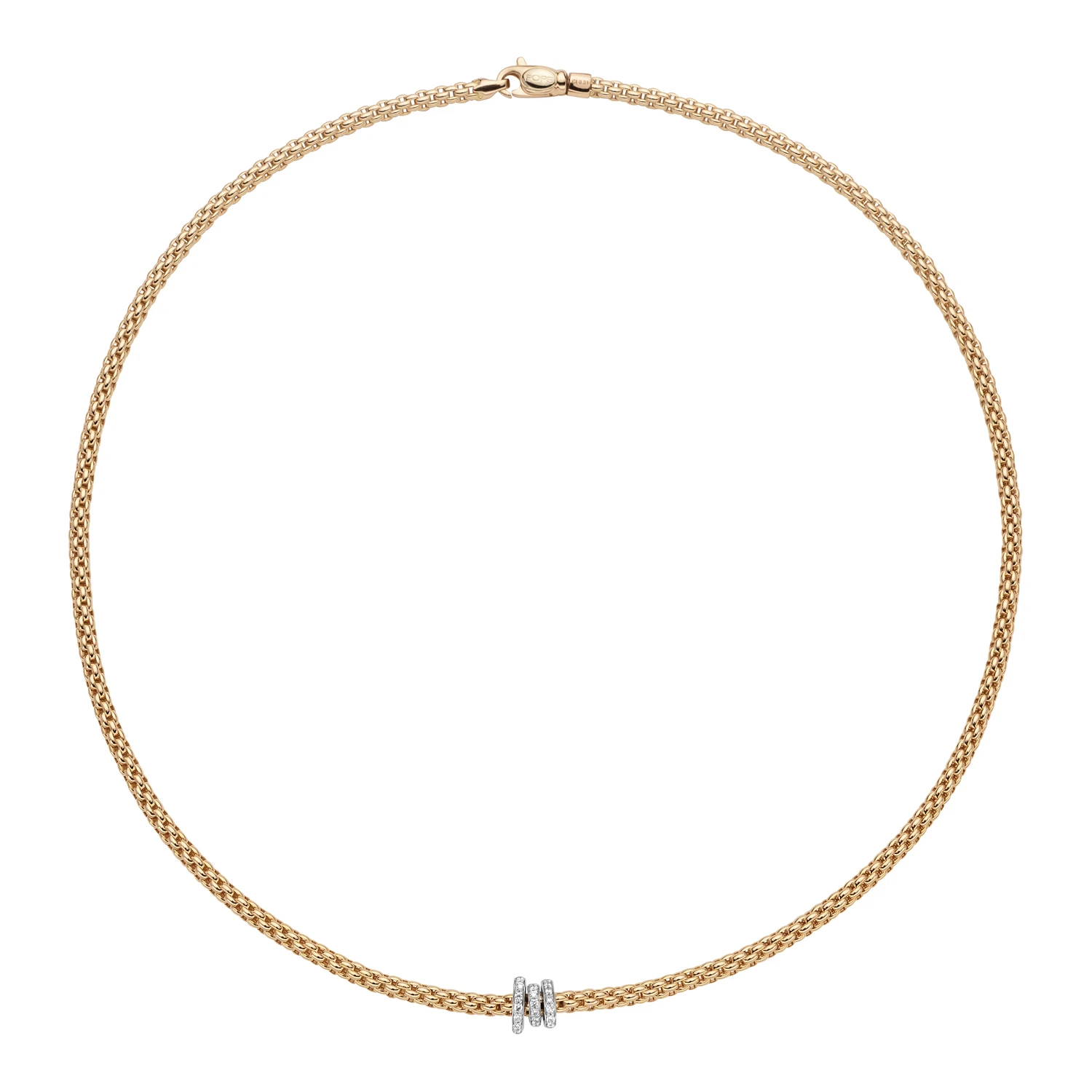 FOPE Prima Yellow Gold & Diamond Rope Necklace