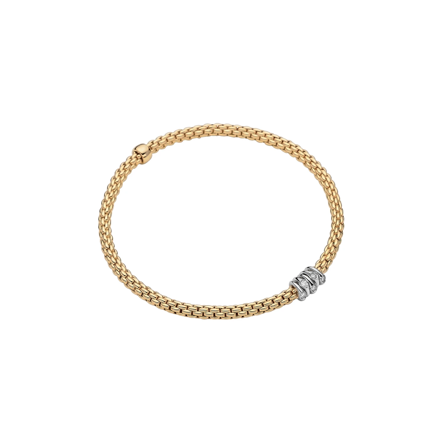 FOPE Prima Flex'It Gold Bracelet with Diamond Roundels