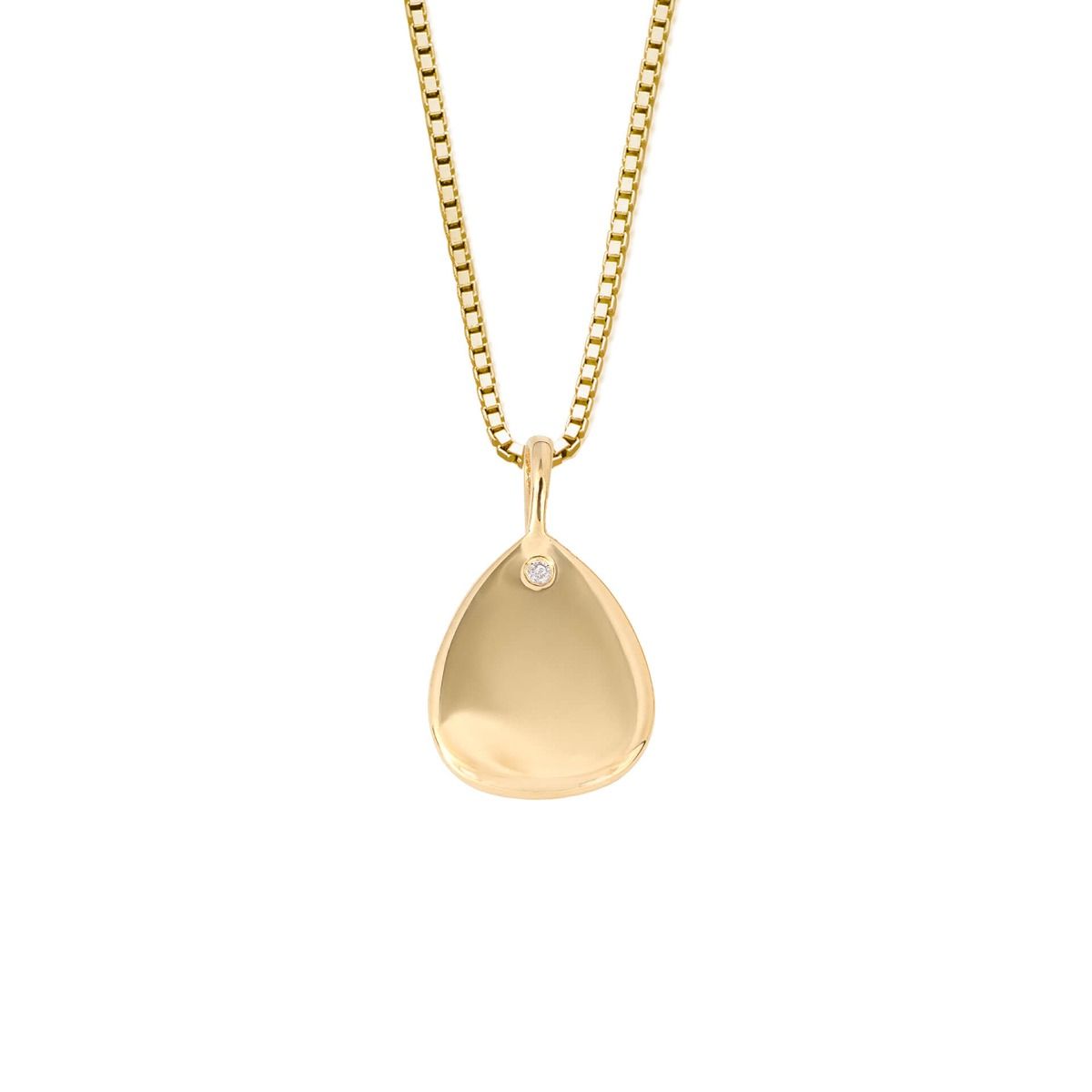 D for Diamond Gold Drop Tag Necklace
