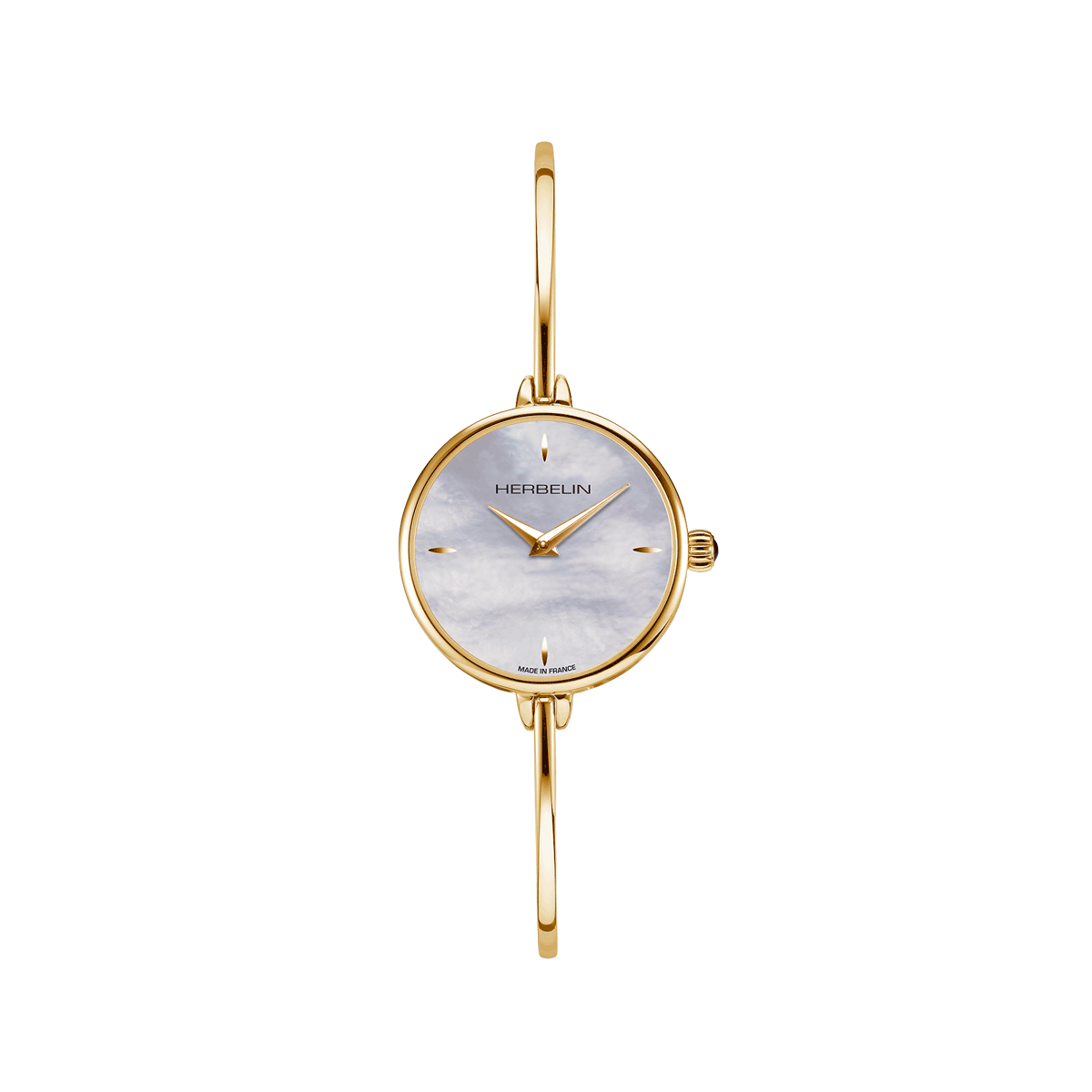 Herbelin Gold Fil Bangle Watch - Round