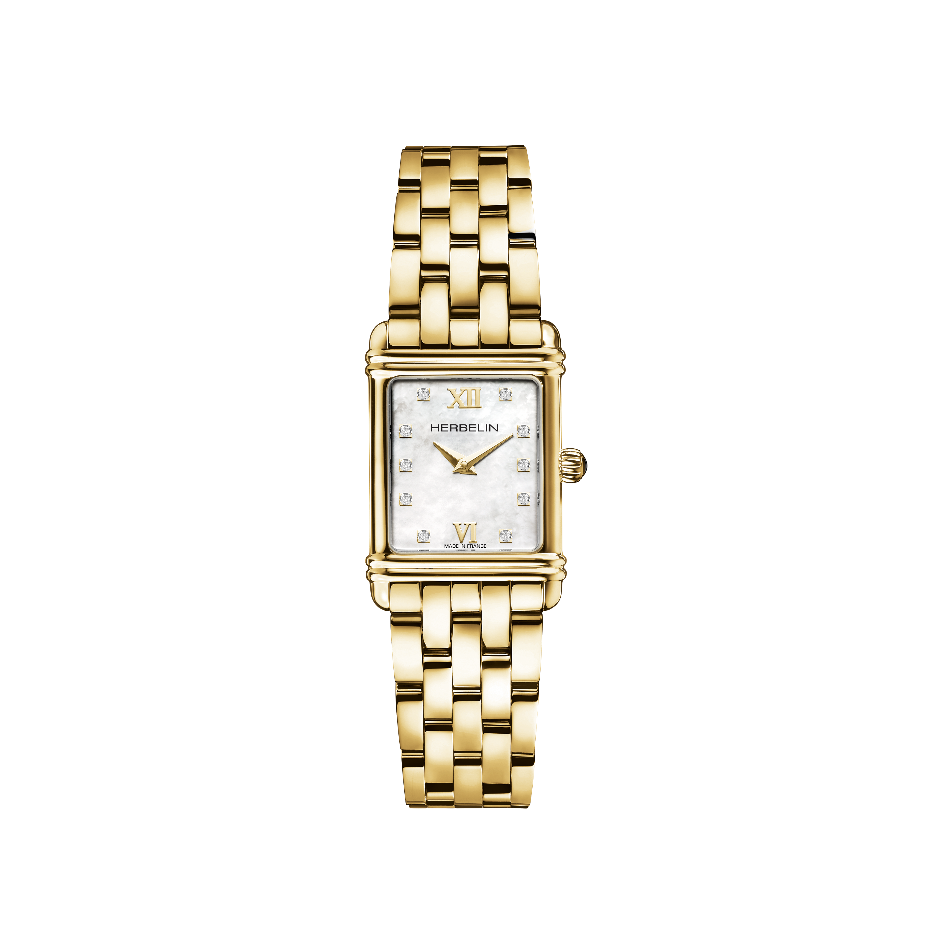 Herbelin Gold Art Deco Watch - MOP Dial