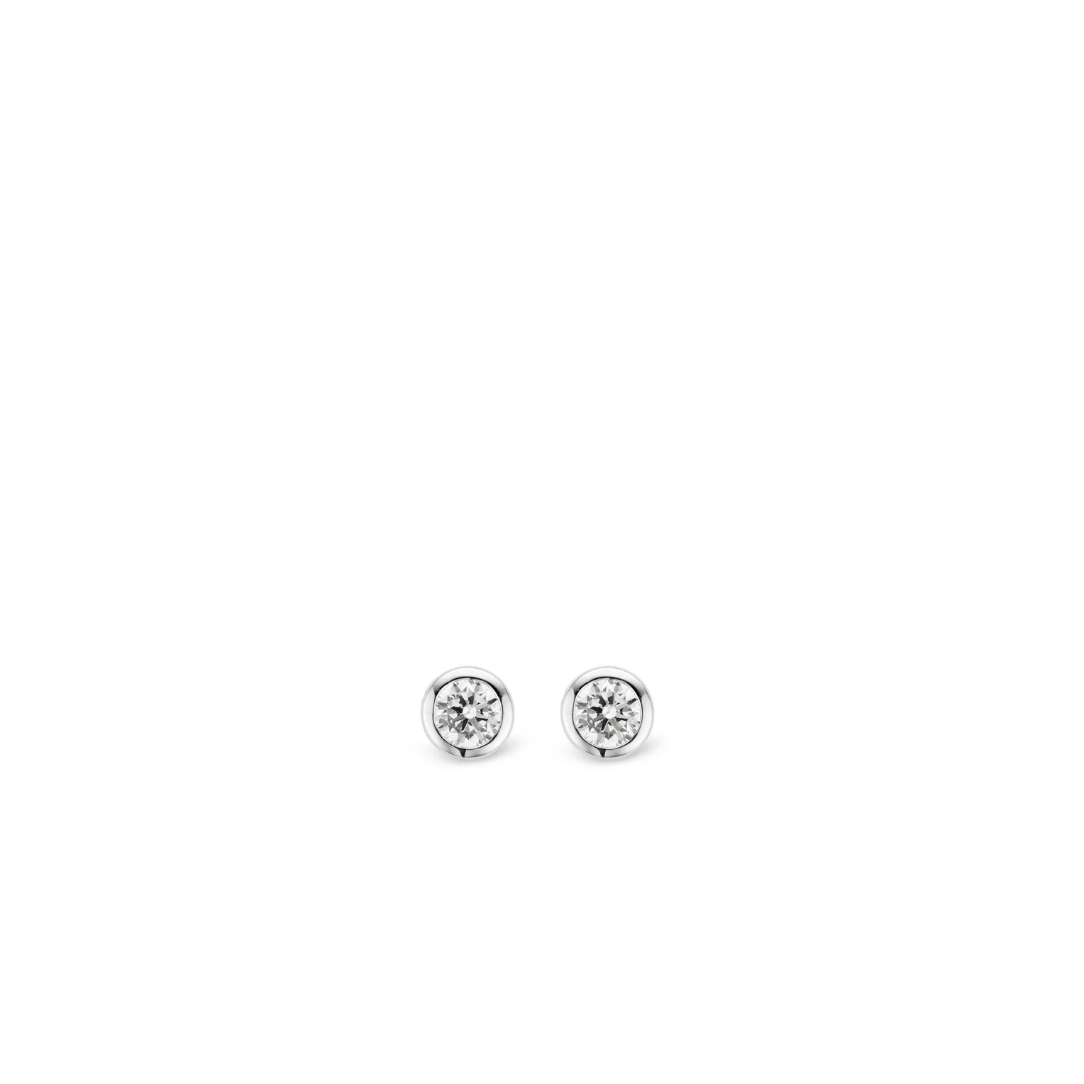 Ti Sento CZ Button Stud Earrings - 6mm