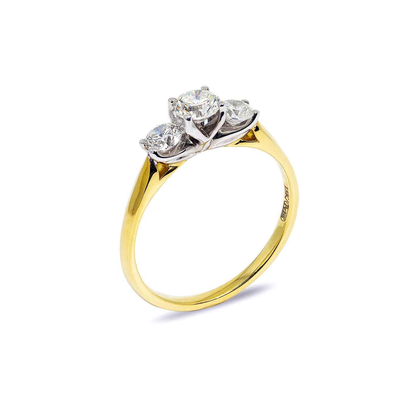 Serenity - 18ct. Yellow Gold 3-Stone Diamond Engagement Ring - 0.75cts