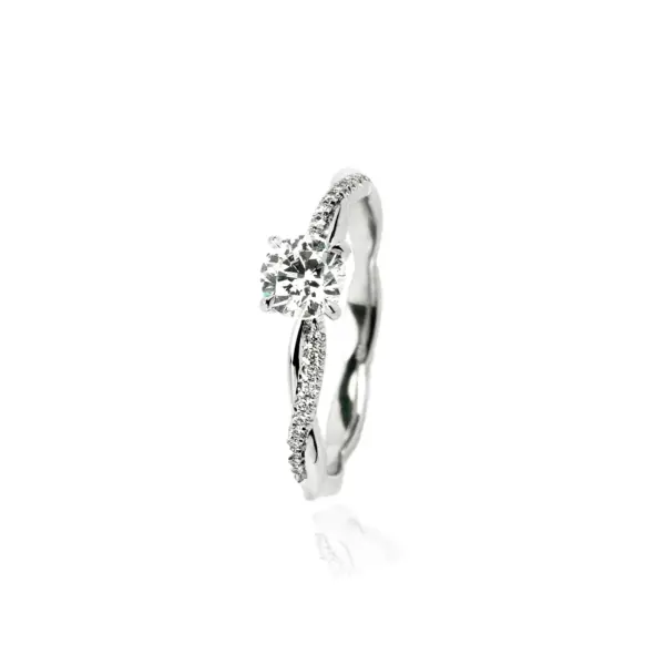 Entwined Solitaire Diamond Engagement Ring