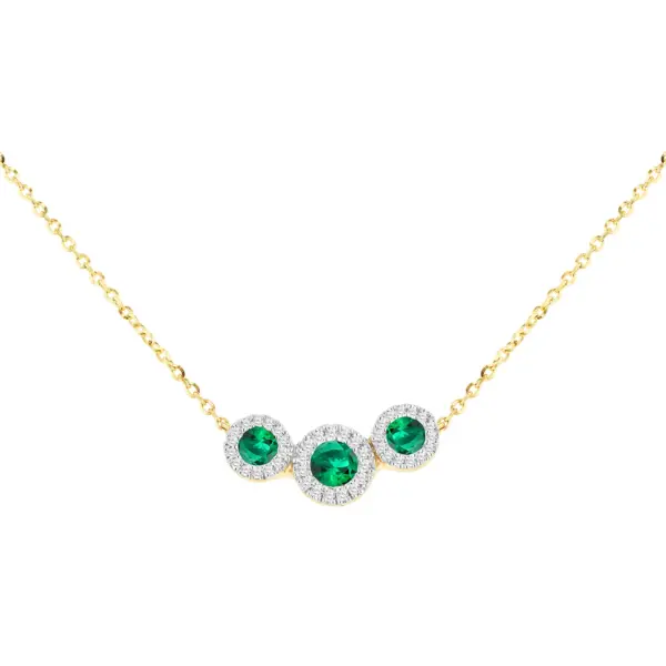 Diamond & Emerald Trinity Necklace