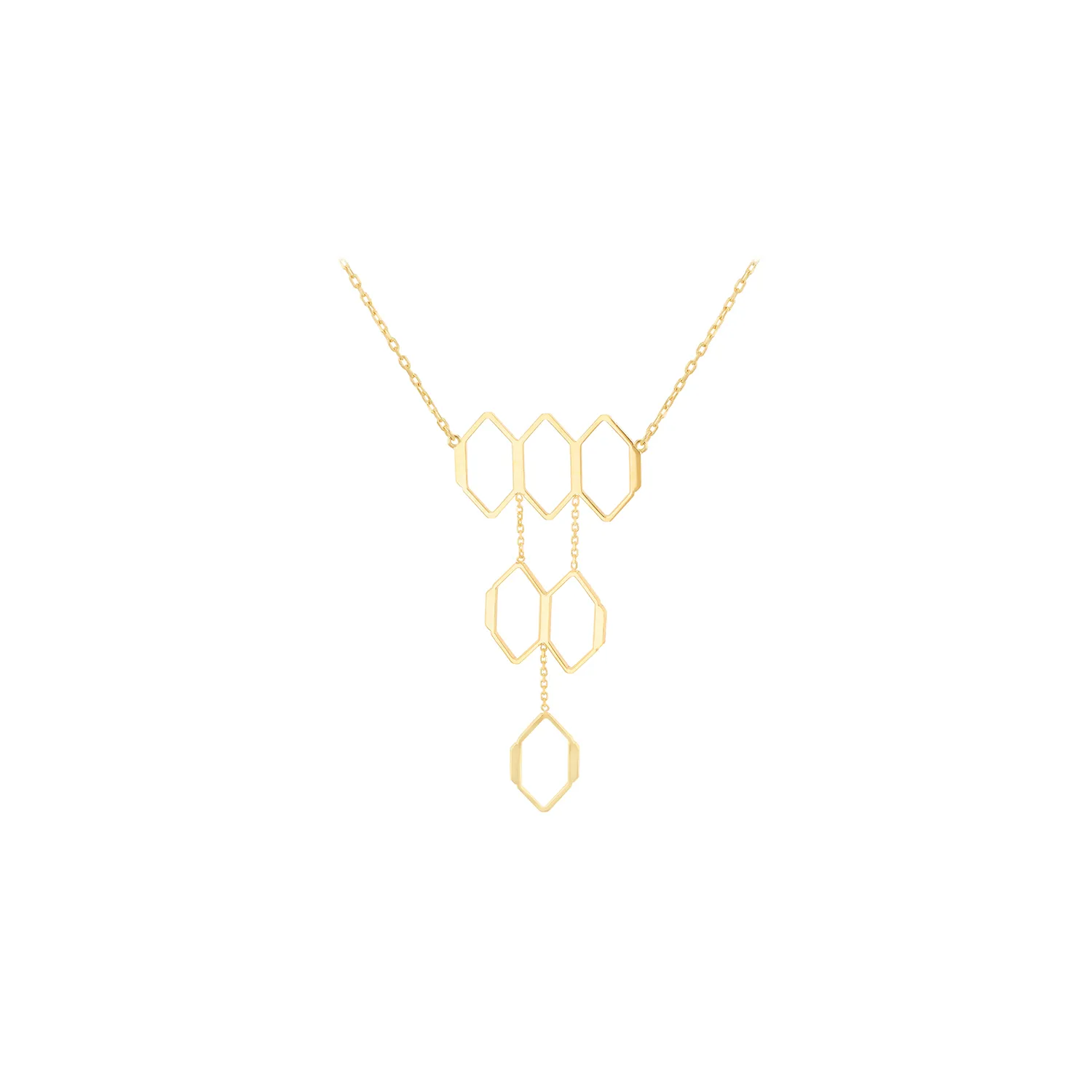 Yellow Gold Honeycomb Necklace