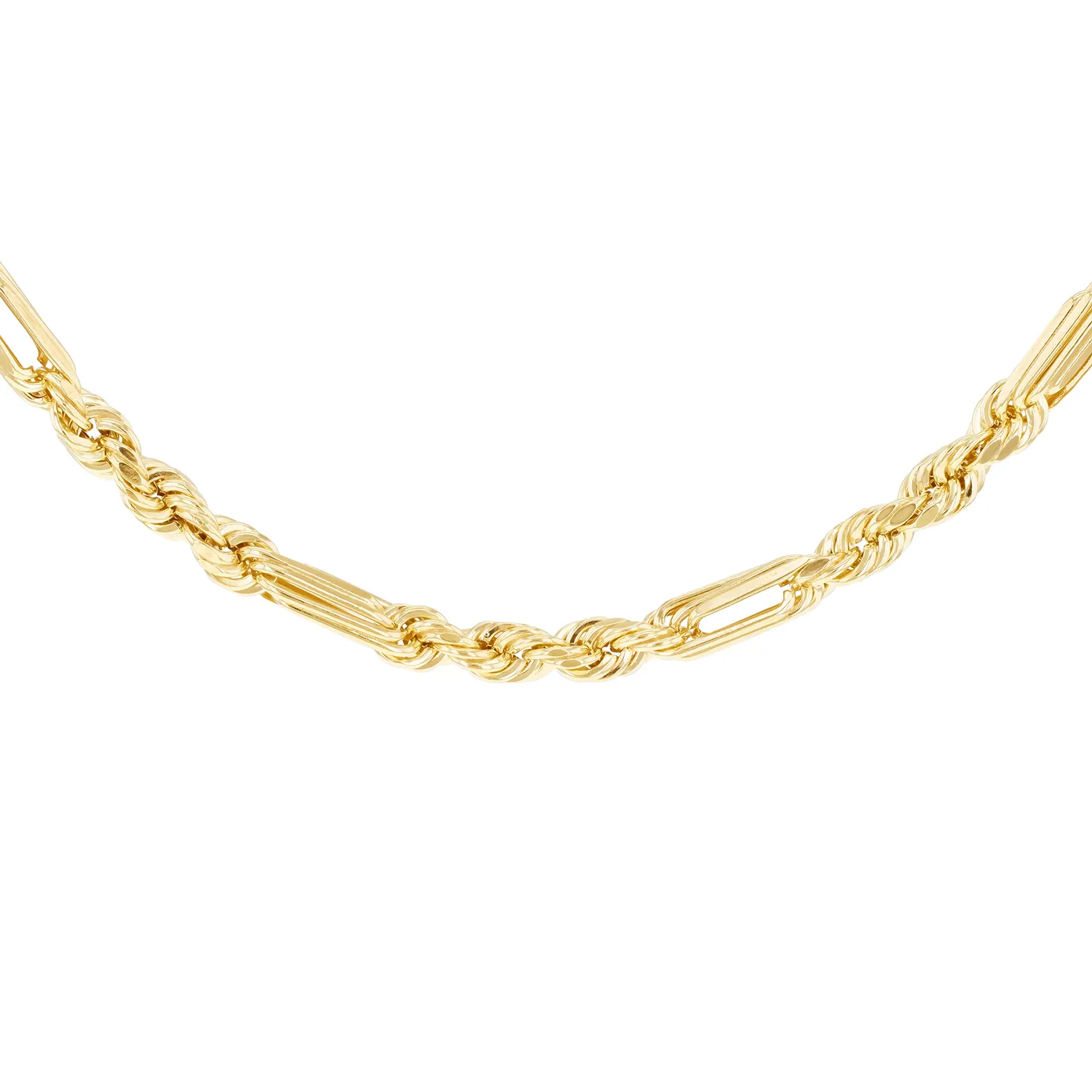 Yellow Gold Diamond-Cut Figarope Chain Necklace