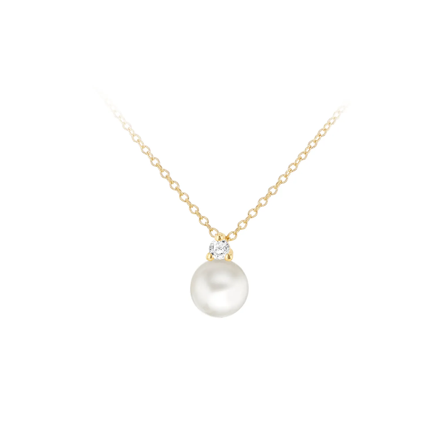 Pearl & CZ Necklace