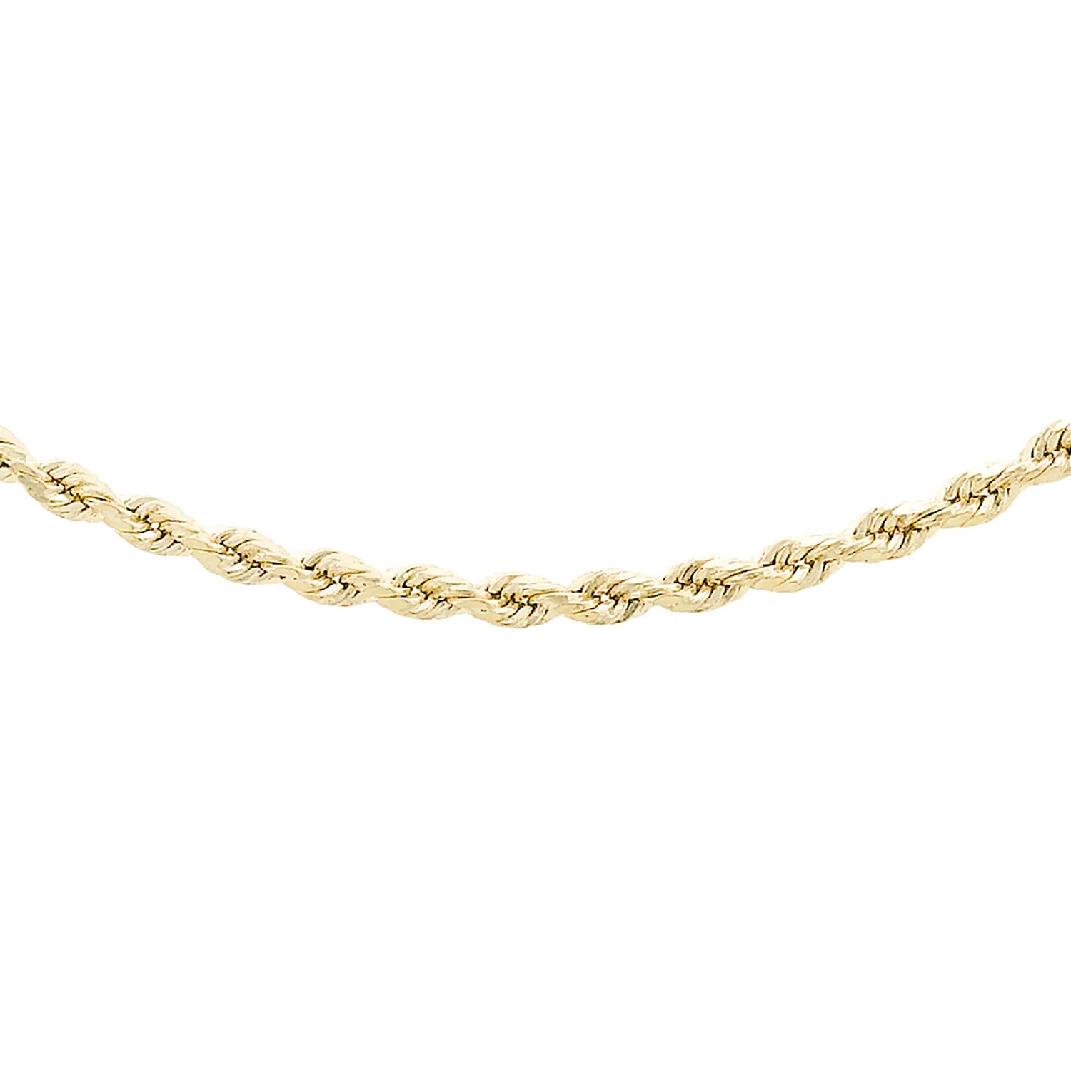 Yellow Gold Diamond-Cut Rope Chain Necklace