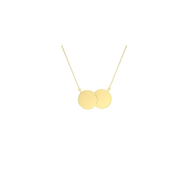 Double Disc Gold Necklace