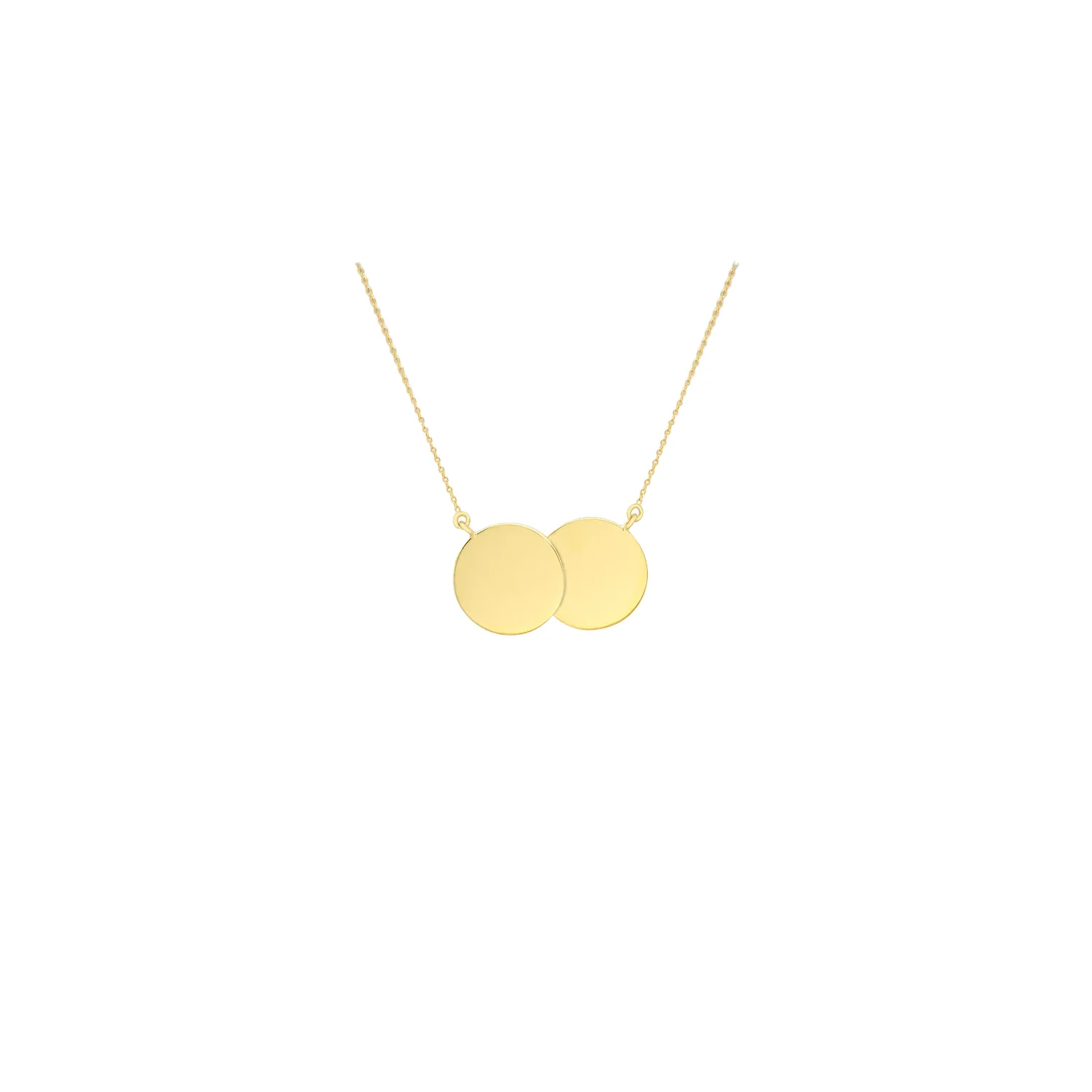 Yellow Gold Double Disc Necklace