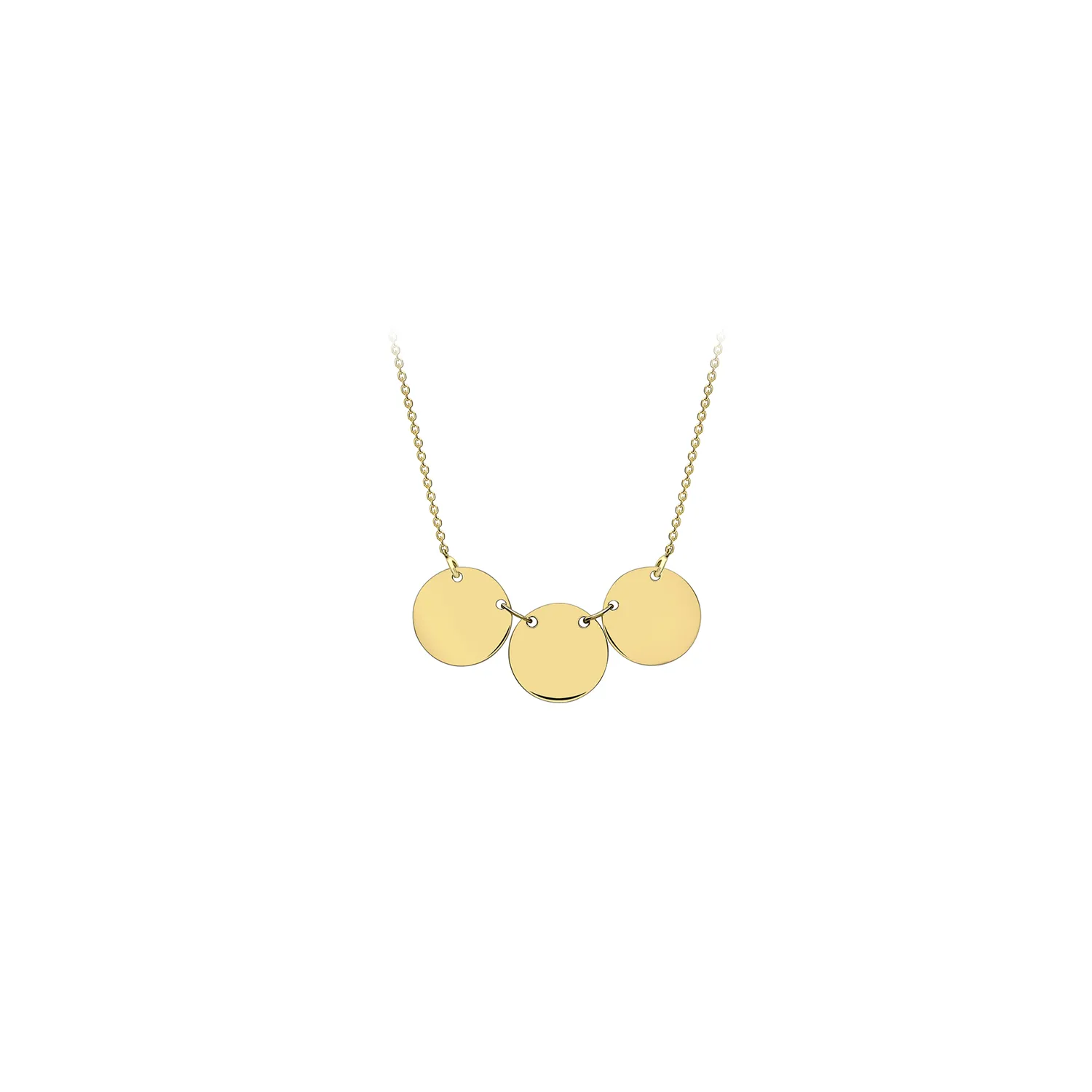 Yellow Gold Triple Disc Necklace