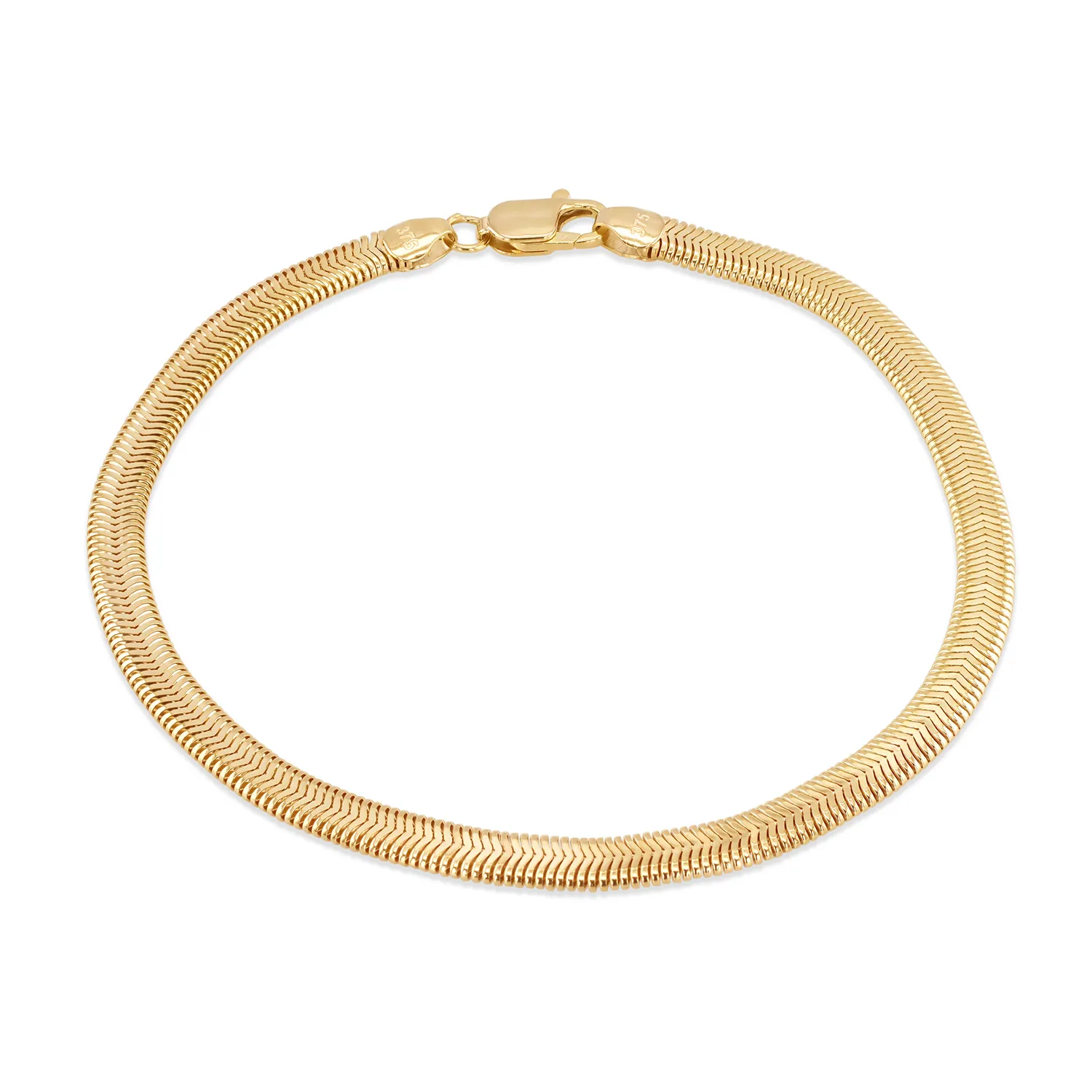 Gold Flat Snake Chain Bracelet