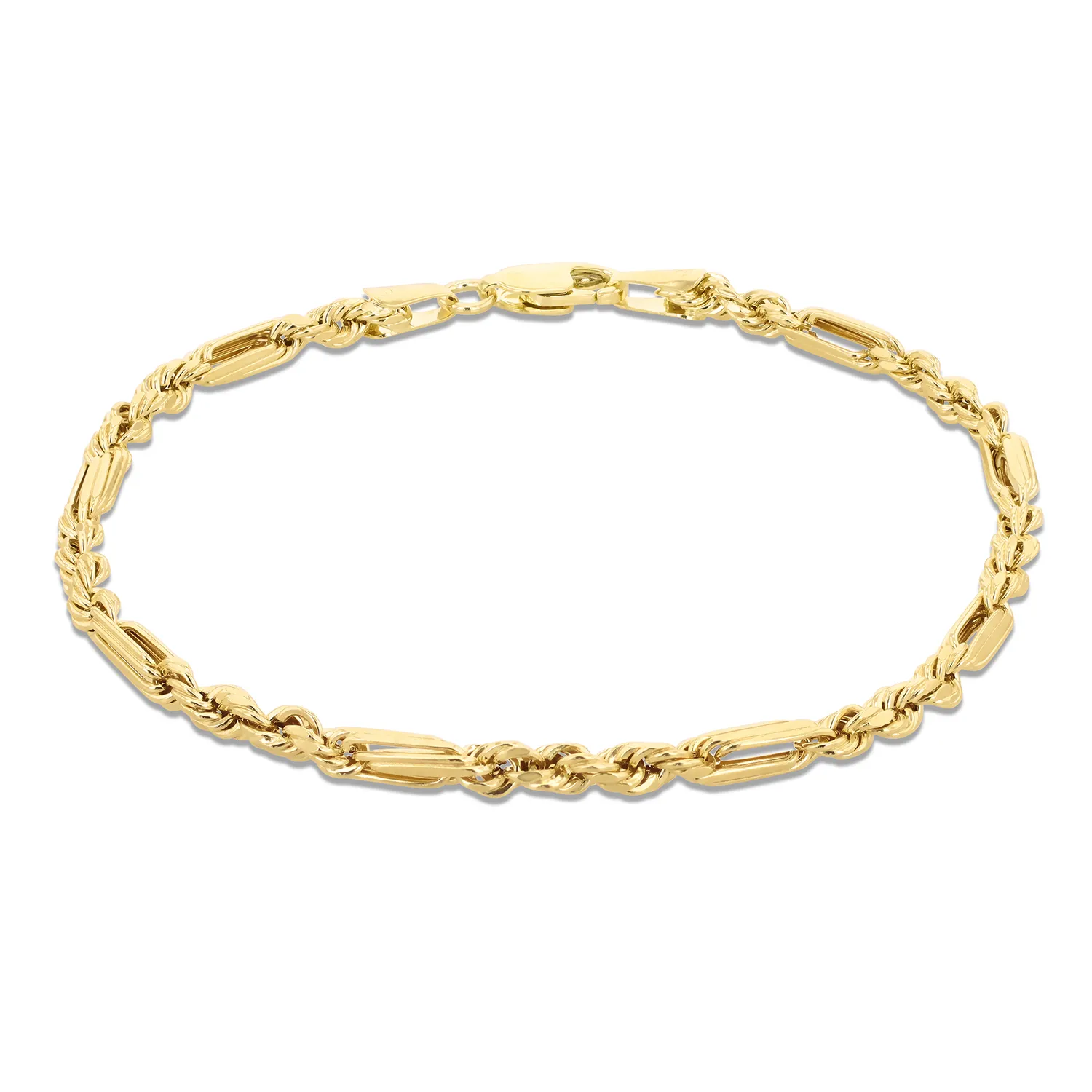 Gold Diamond-Cut Figarope Bracelet