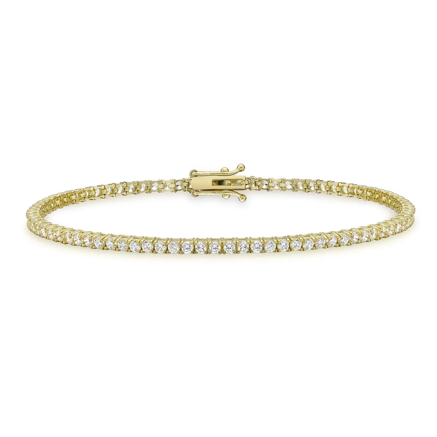 Yellow Gold & CZ Tennis Bracelet - 2mm