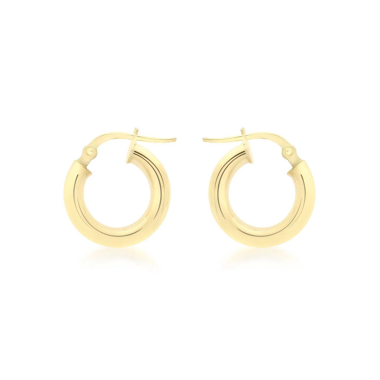 Yellow Gold Creole Hoop Earrings - 15mm