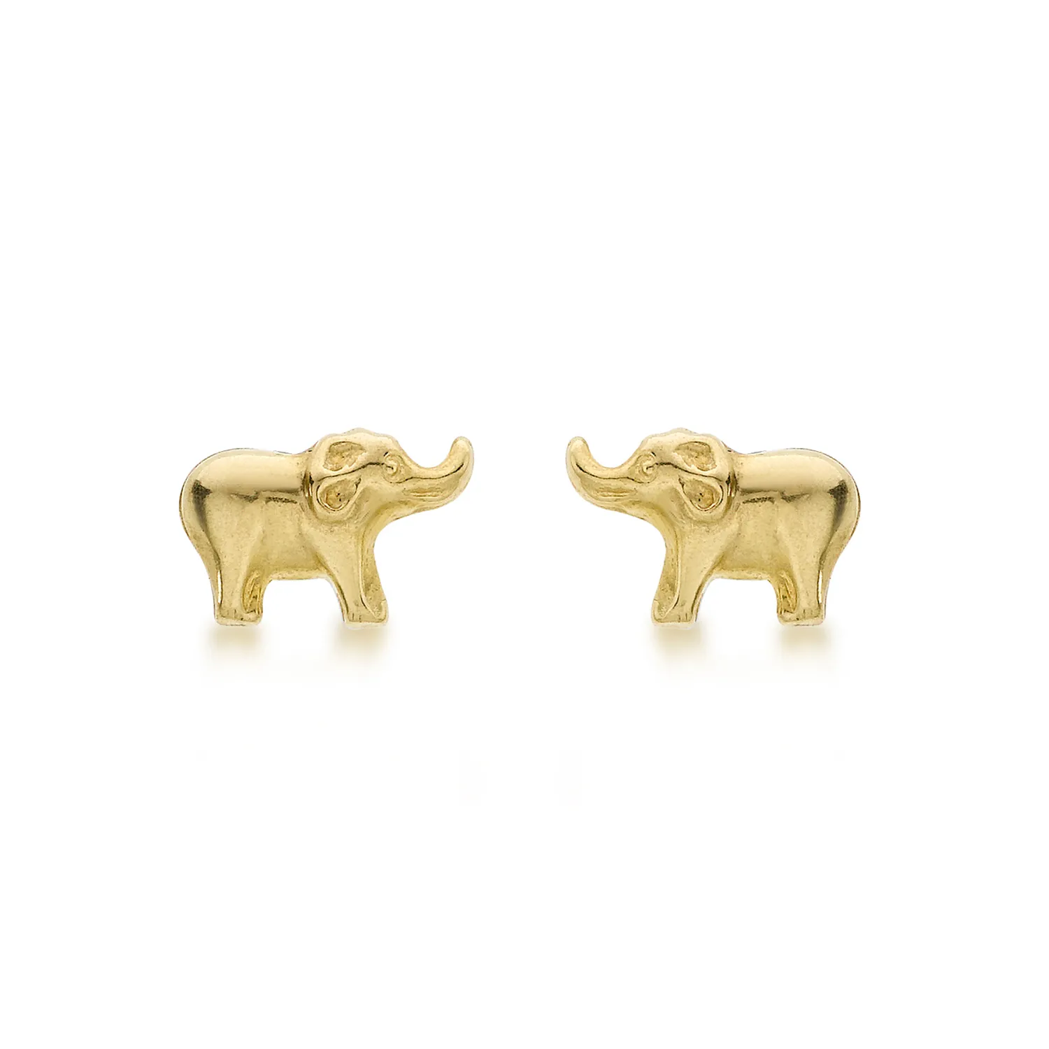 Yellow Gold Elephant Stud Earrings