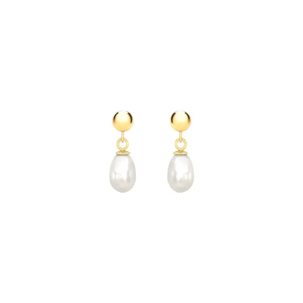 Gold & Pearl Teardrop Earrings