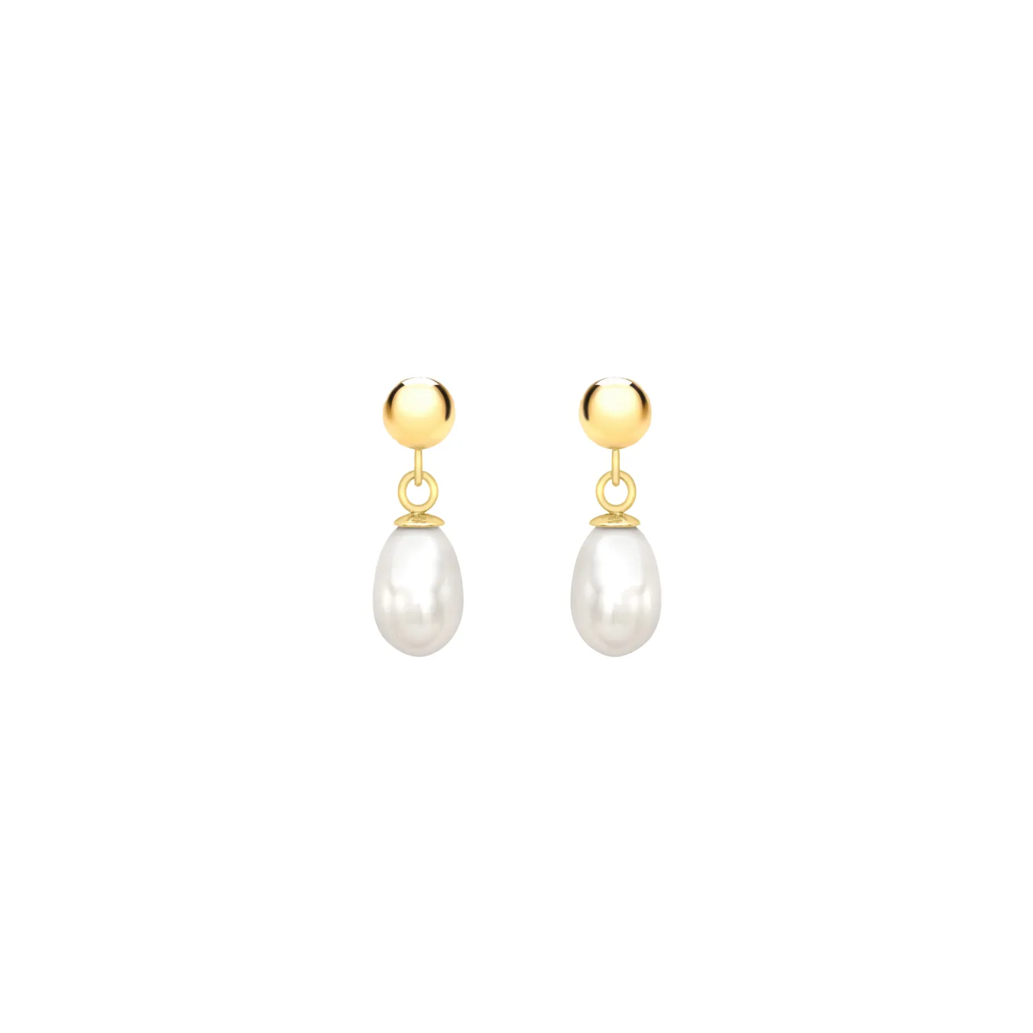 Gold & Pearl Teardrop Earrings