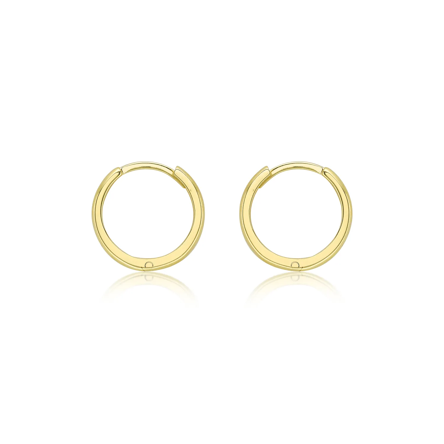 Yellow Gold Huggie Hoope Earrings - 13mm