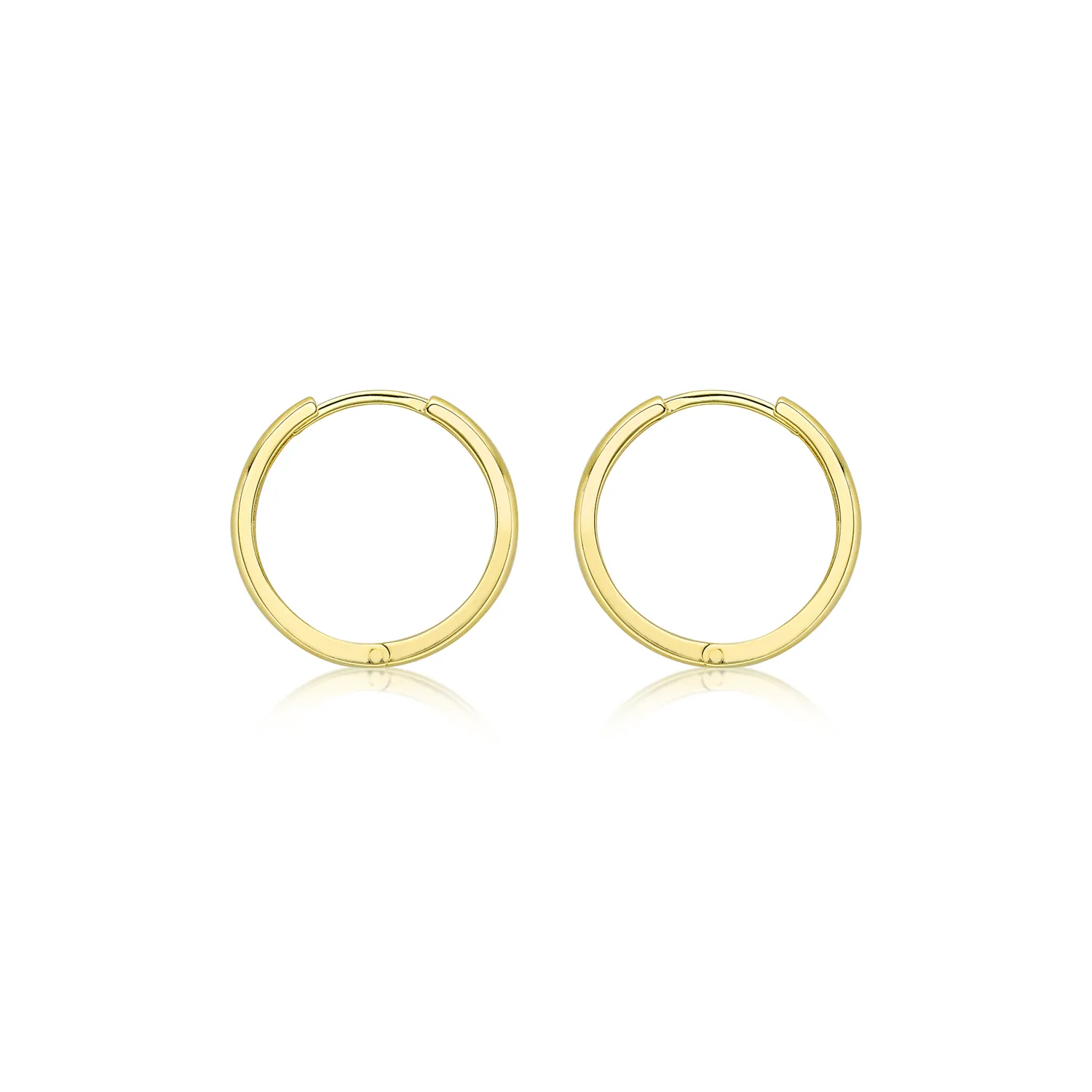 Yellow Gold Huggie Hoope Earrings - 17mm