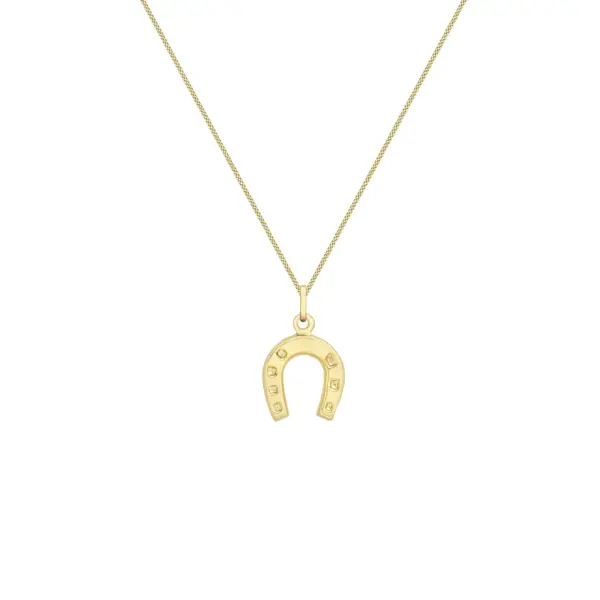 Yellow Gold Horseshoe Pendant Necklace