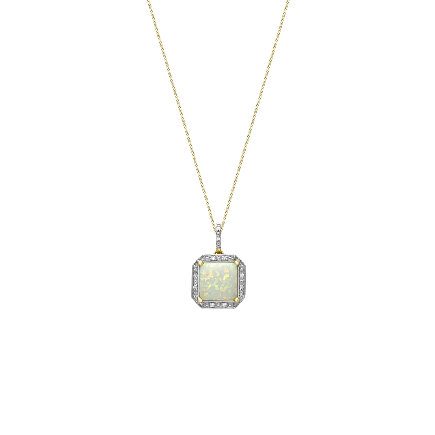 Diamond & Synthetic Opal Necklace