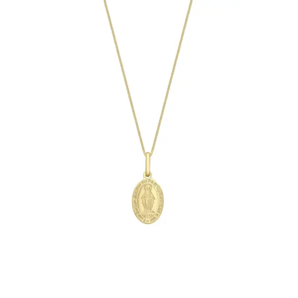 Gold Miraculous Medal Necklace