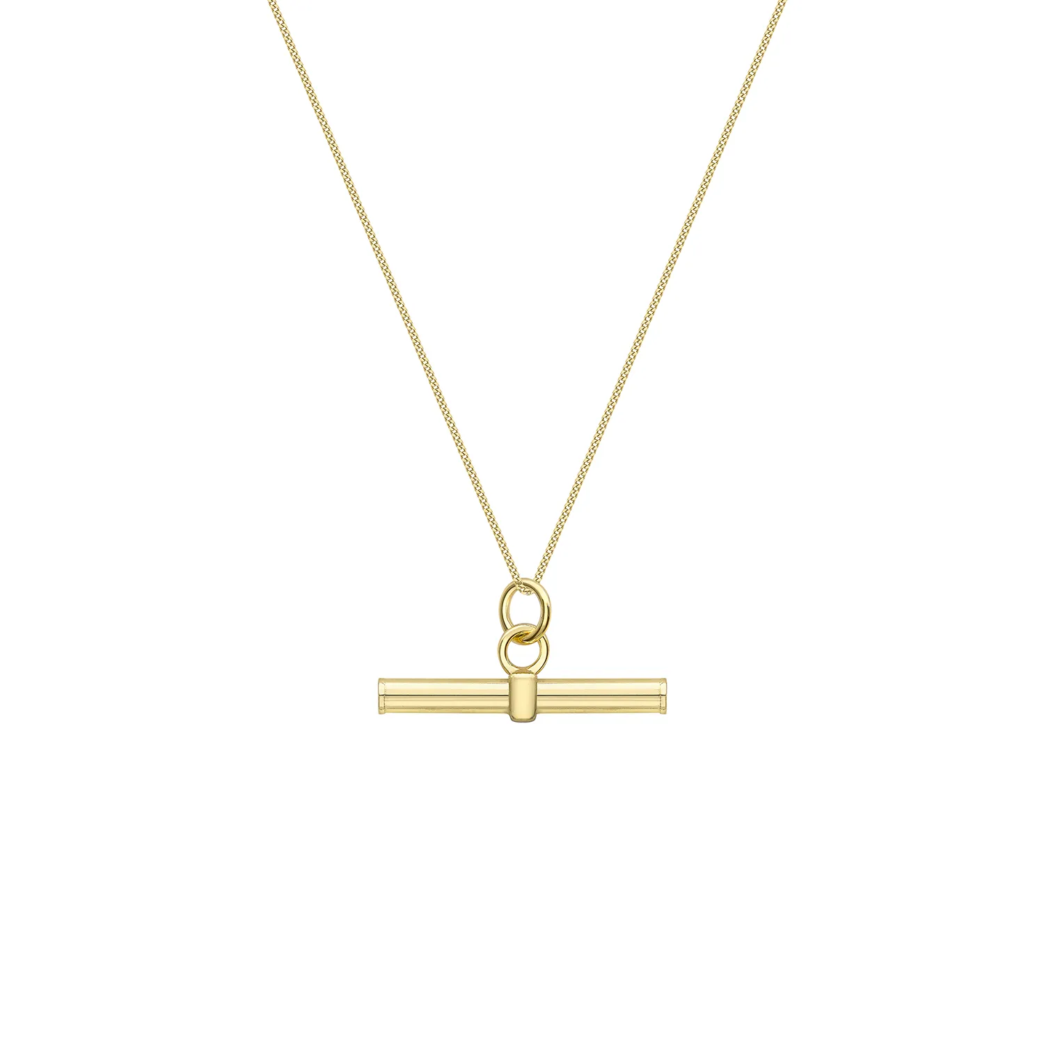 Yellow Gold T-Bar Necklace