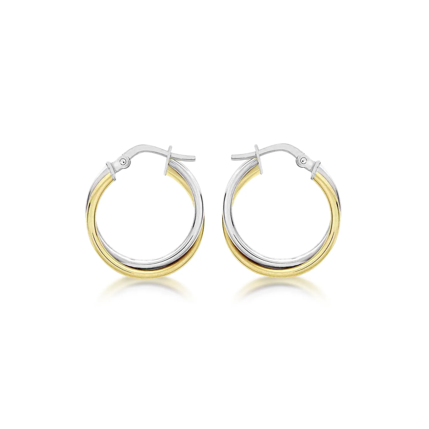 Two-Tone Crossover Hoop Earrings - 19mm