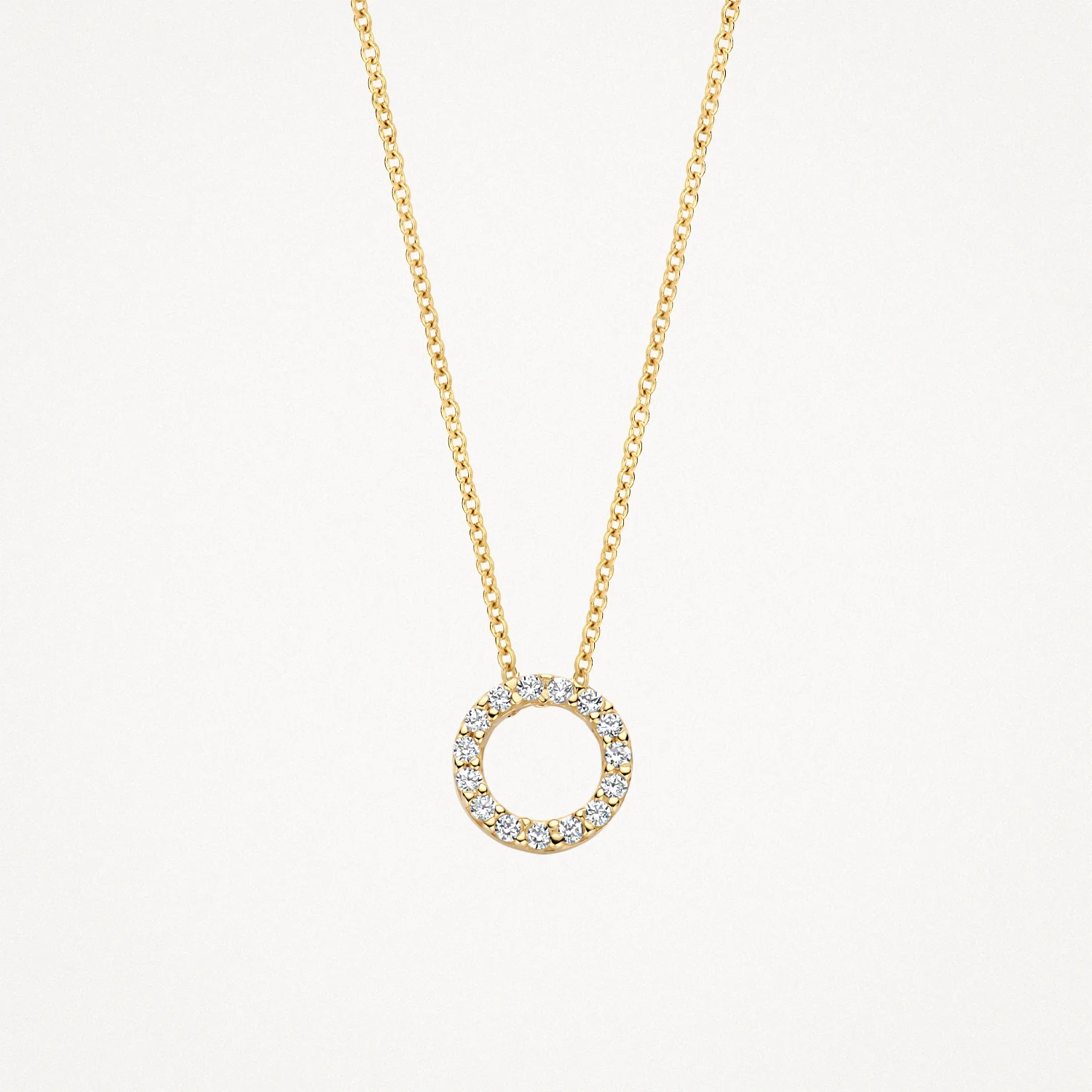 Blush Gold & CZ Open Circle Necklace