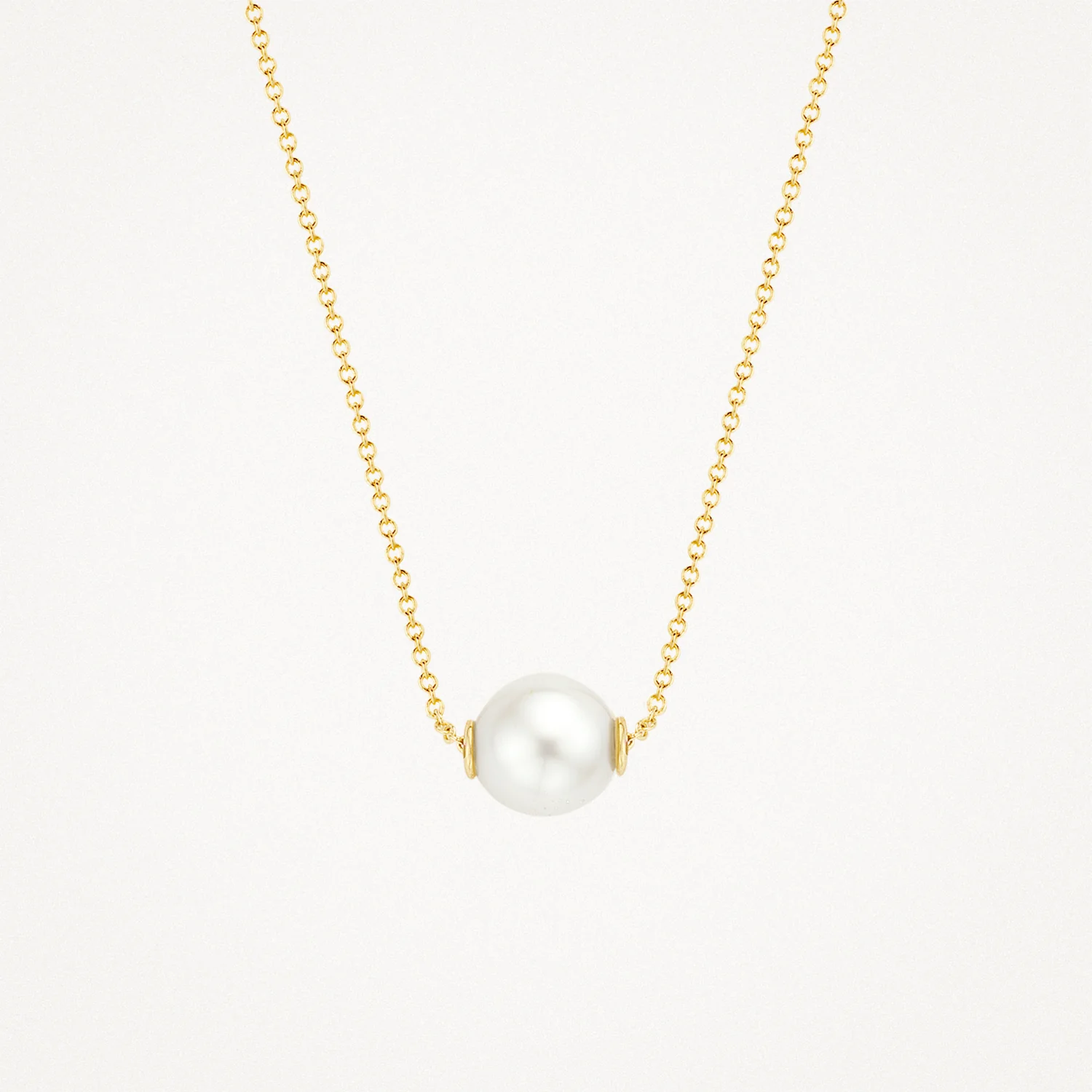 Blush Gold Necklace with Pearl Bead Pendant