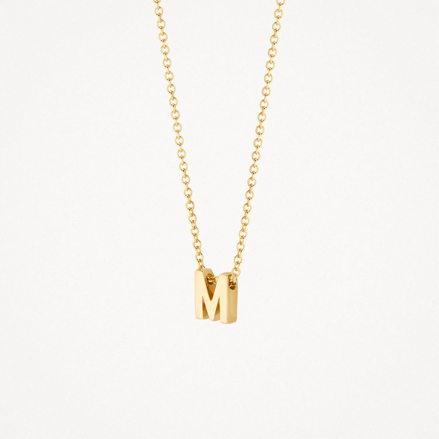 Blush Yellow Gold Letter Necklace - M