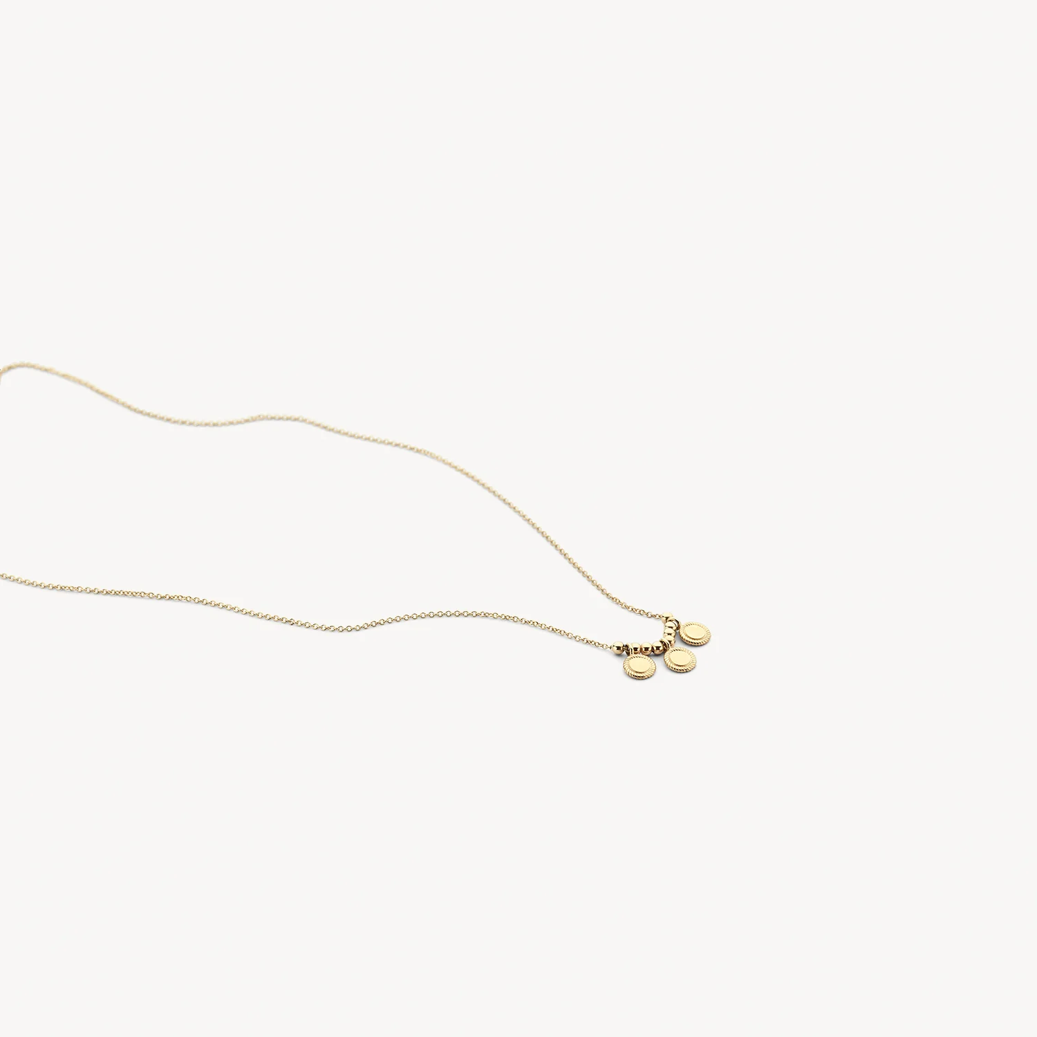 Blush Yellow Gold 3 Rope Disc Necklace