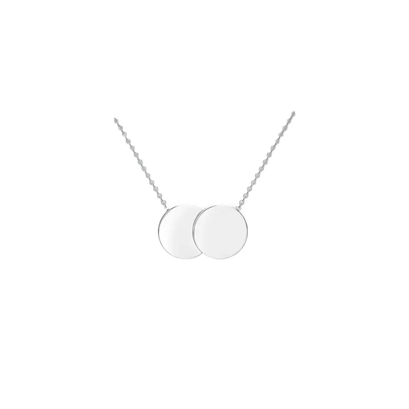 White Gold Double Disc Necklace