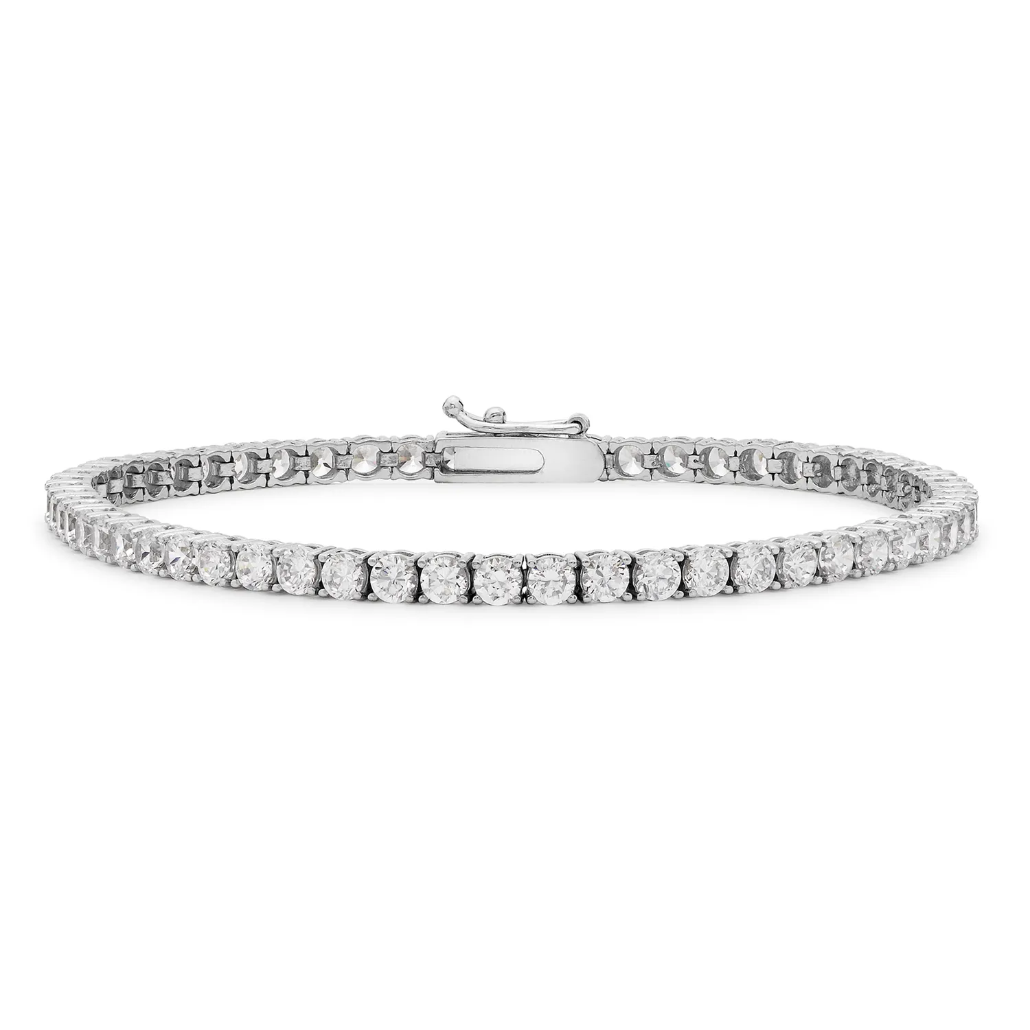 White Gold & CZ Tennis Bracelet - 2mm