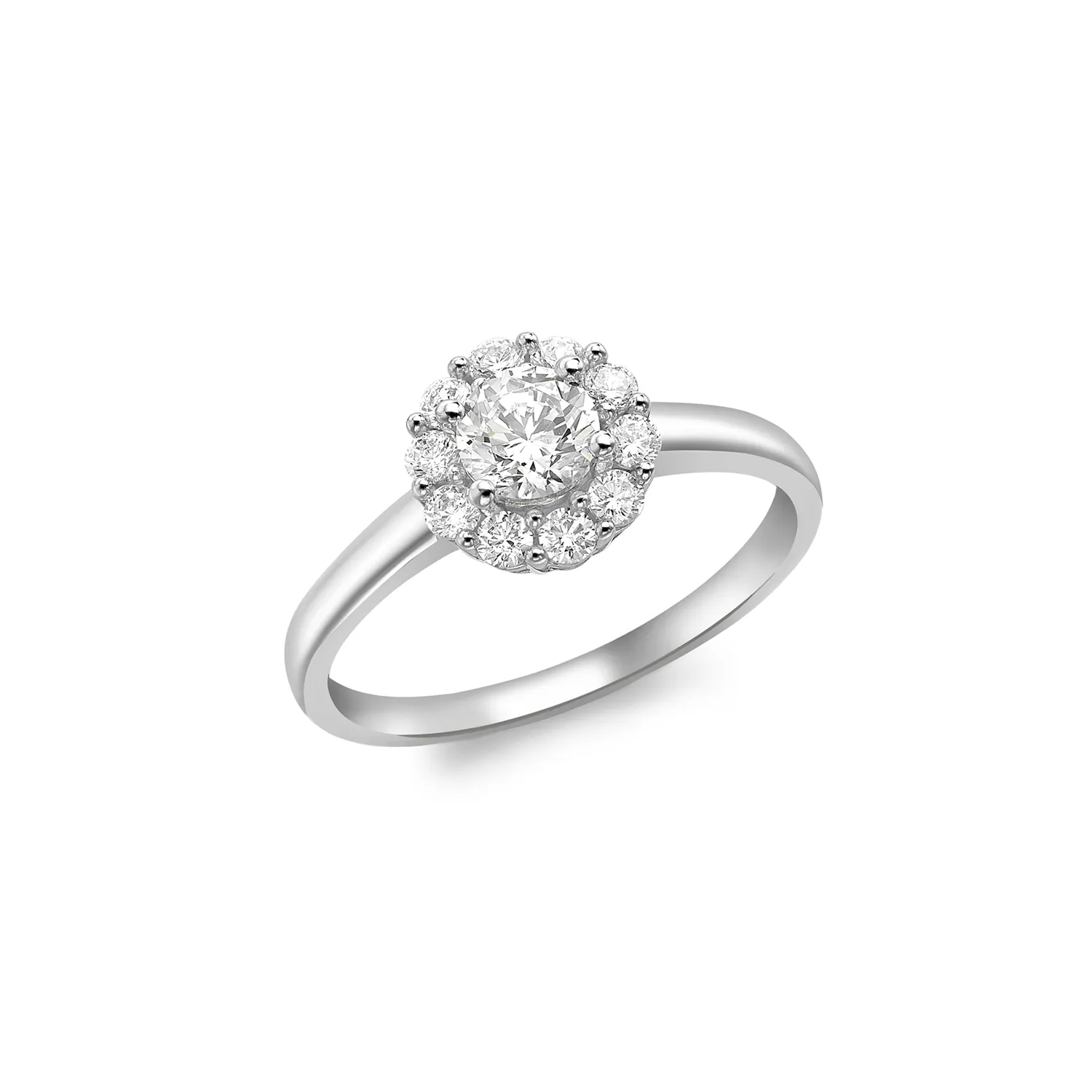 White Gold & CZ Cluster Dress Ring