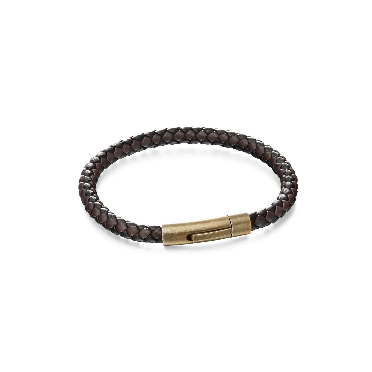 Fred Bennet Brown Woven Leather Bracelet