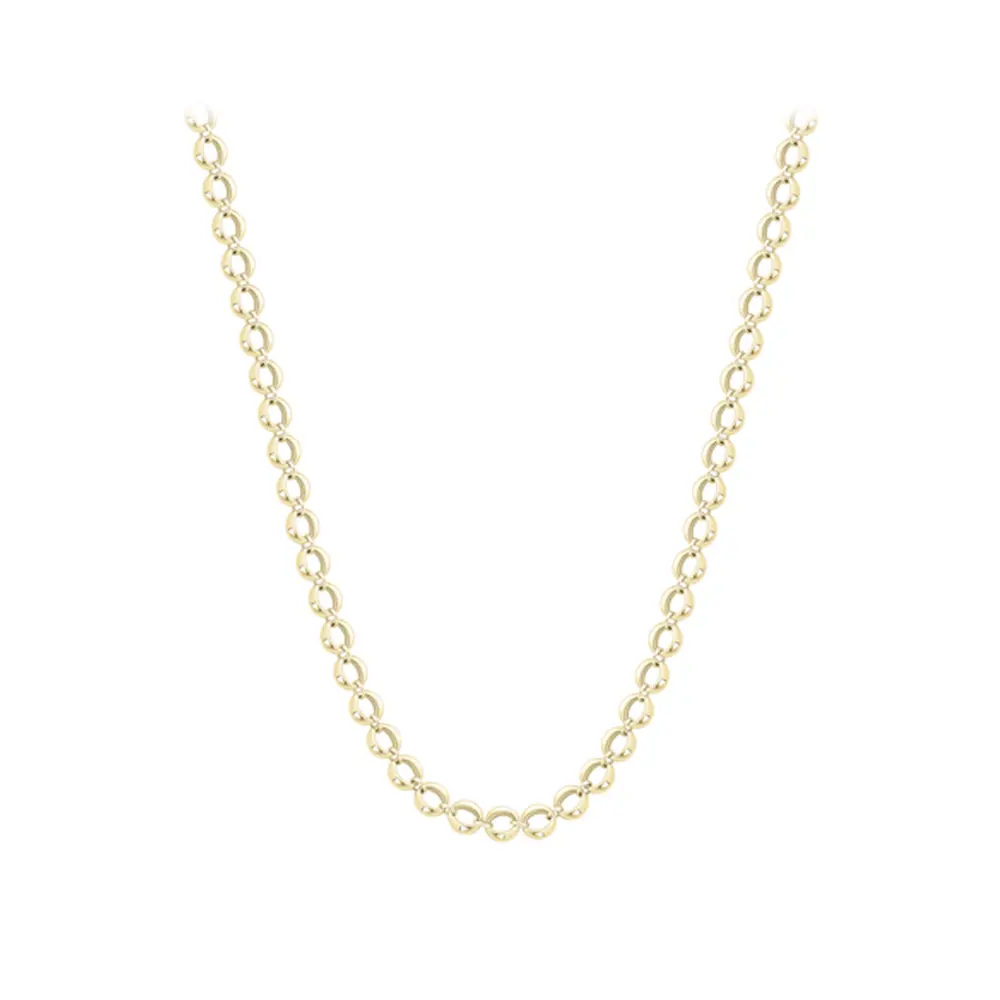 Yellow Gold Flat Link Necklace