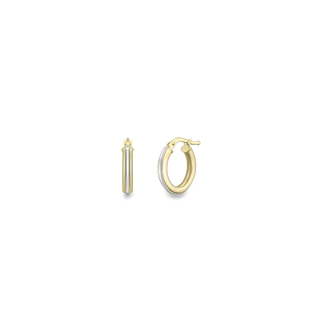 Two-Tone Hoop Earrings - 10mm