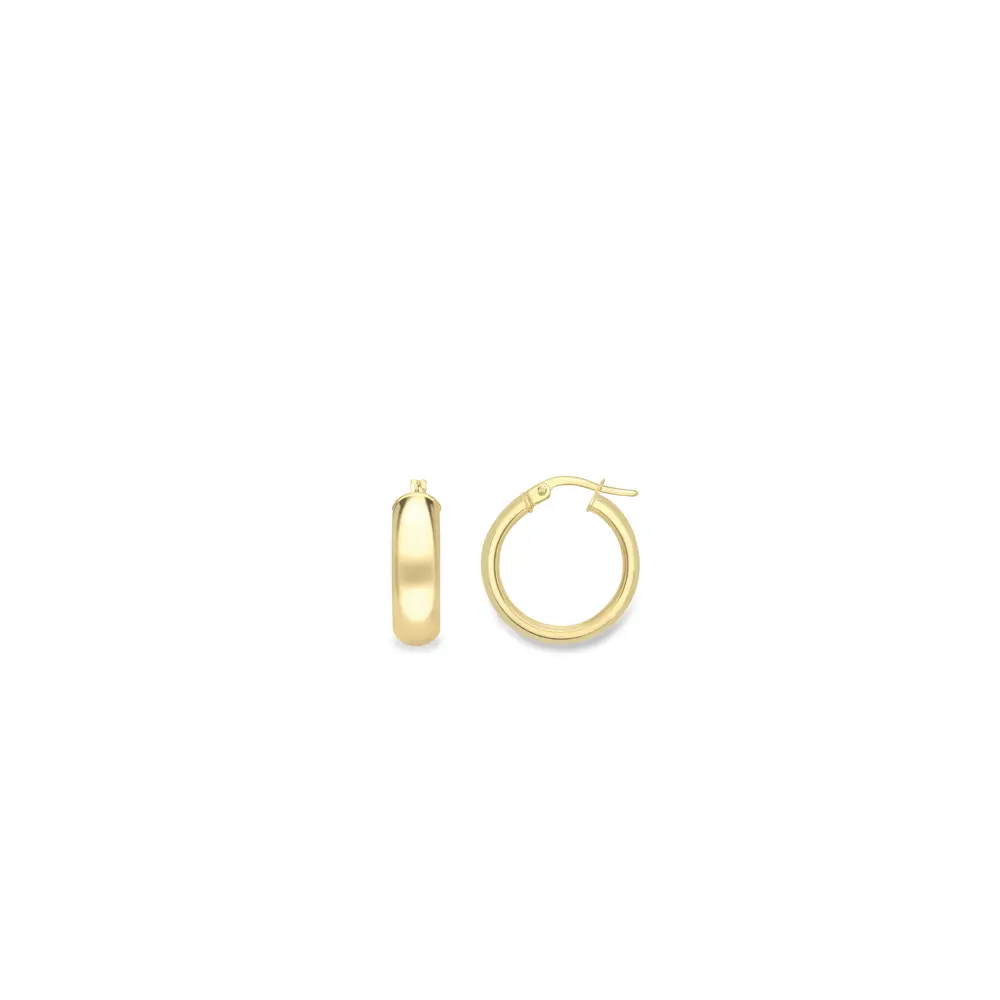 18ct. Yellow Gold Flat Classic Hoop Earrings