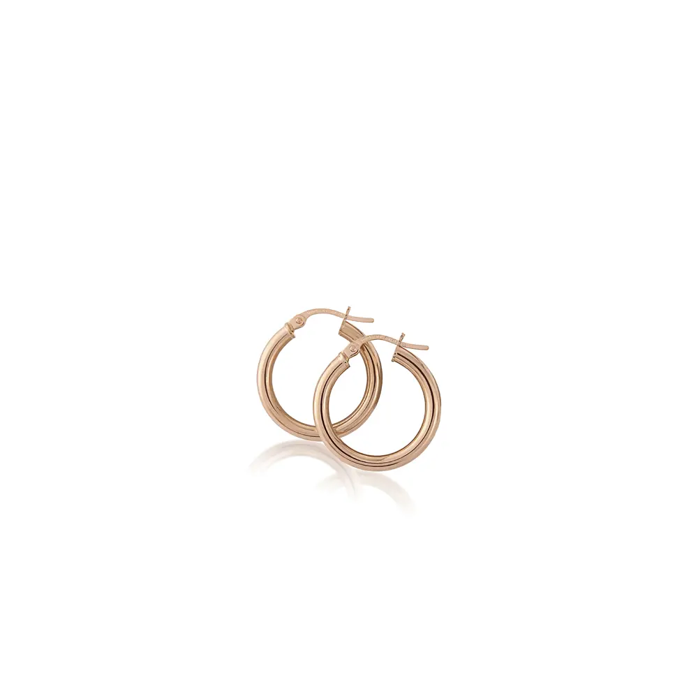 Rose Gold Hoop Earrings - 15mm