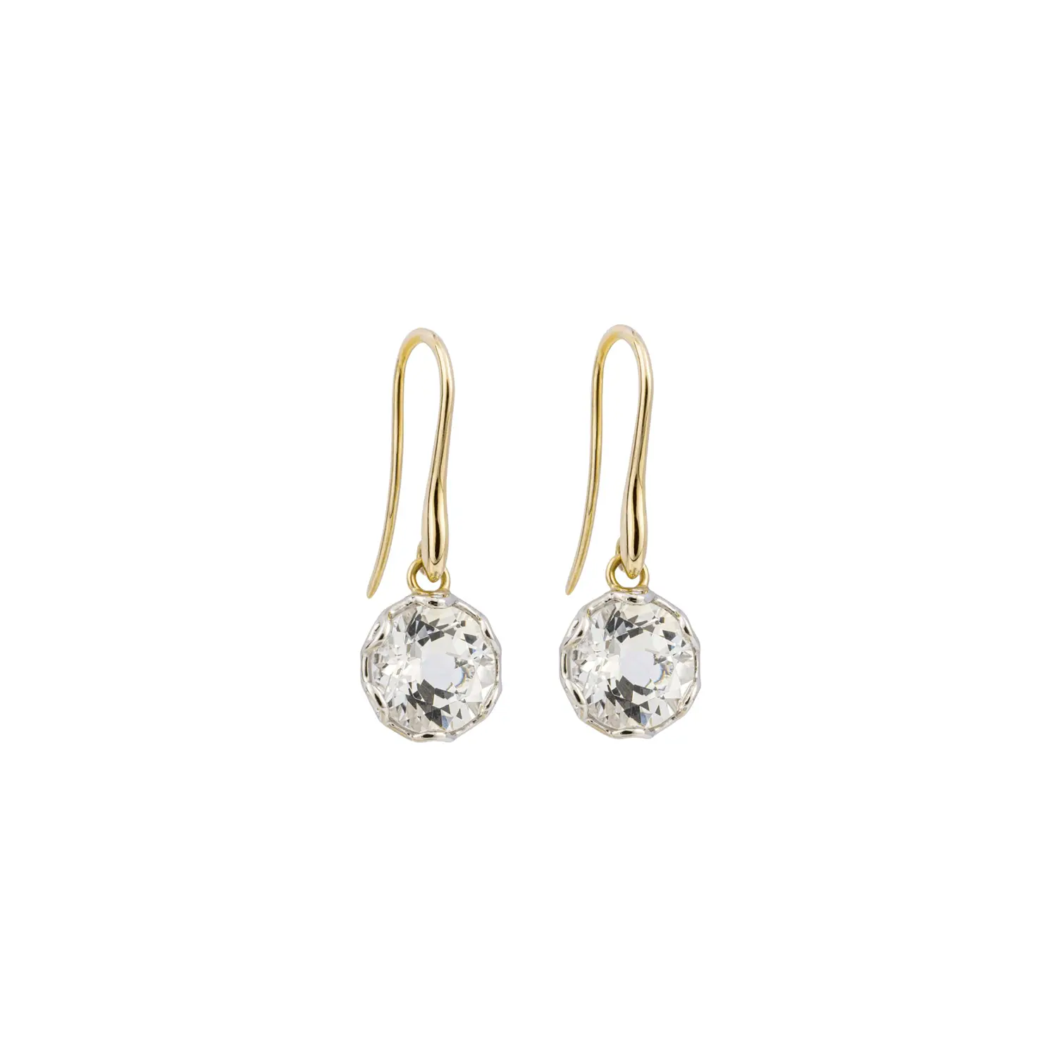 White Topaz Drop Hook Earrings