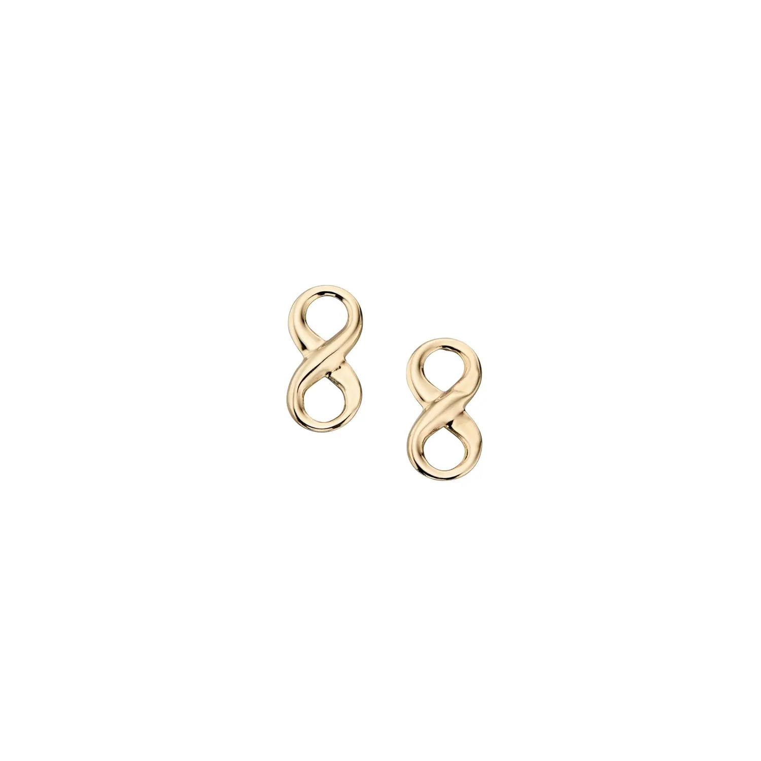 Yellow Gold Infinity Stud Earrings