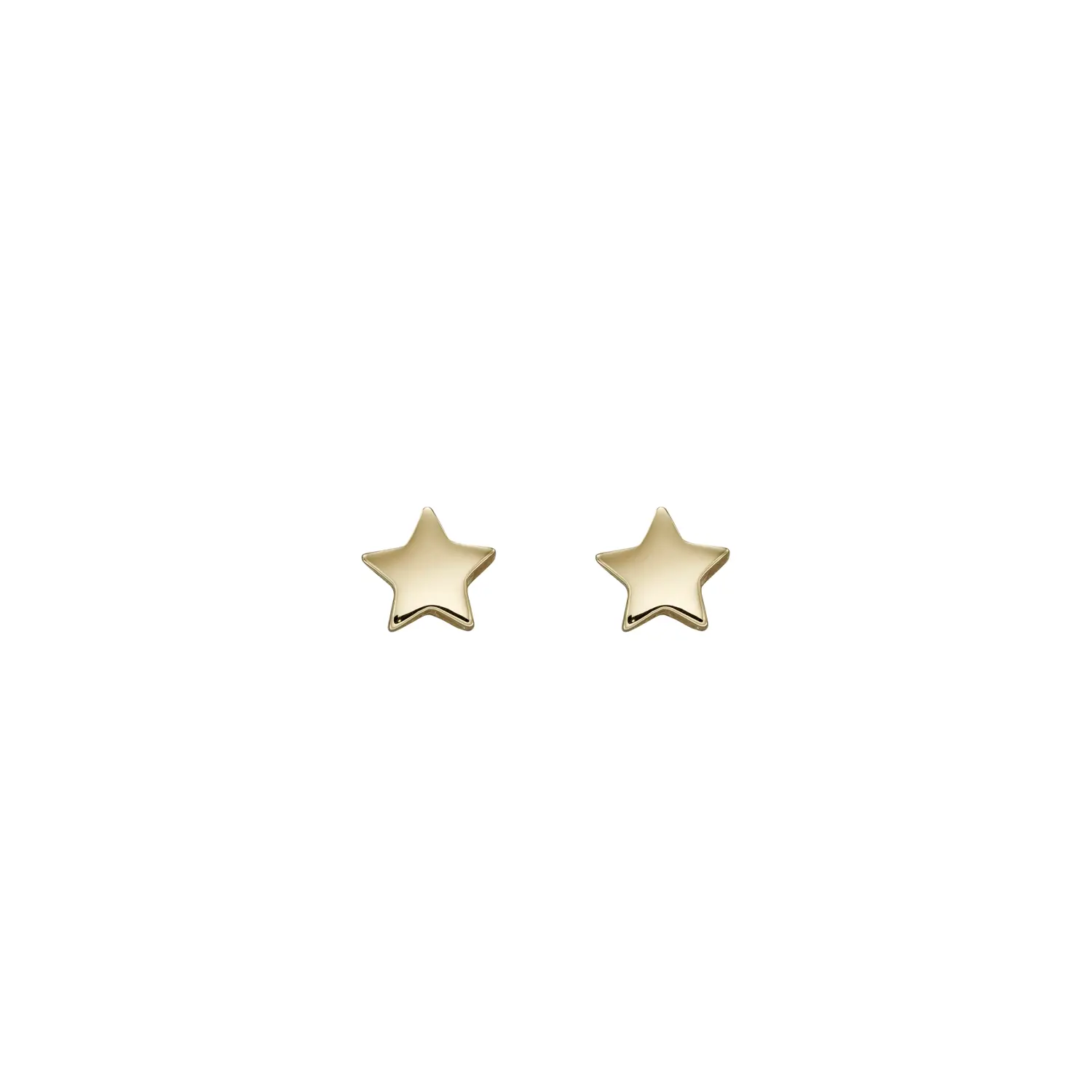 Yellow Gold Star Stud Earrings